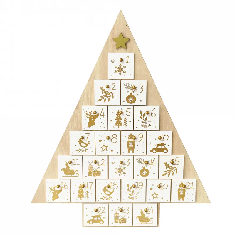 5027455444772 - Adventskalender aus Holz - Weihnachtsbaum Rex London