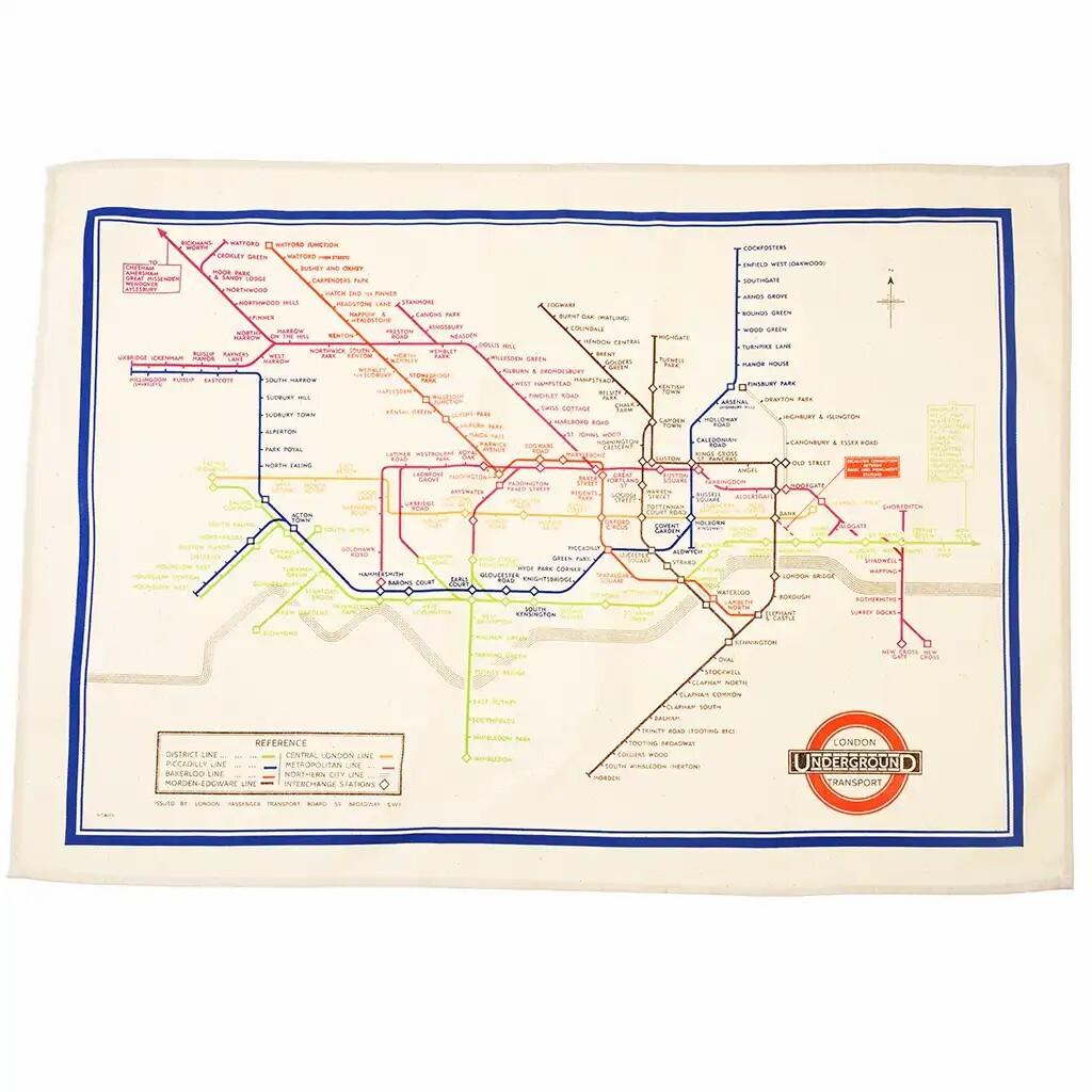 5027455445755 - Geschirrtuch aus Baumwolle TfL Heritage Tube Map