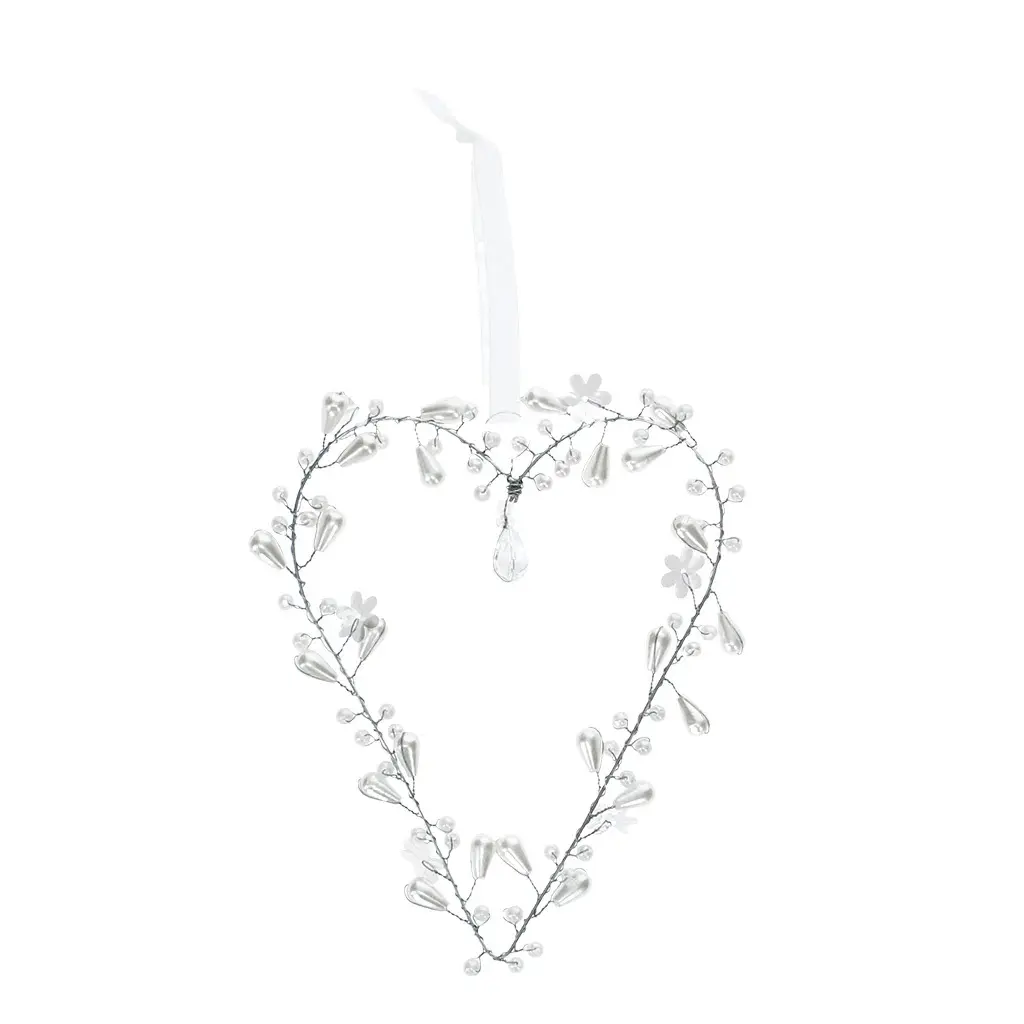 5027455450025 - Dekorativer Herz aus Perlen handgemacht (x6)