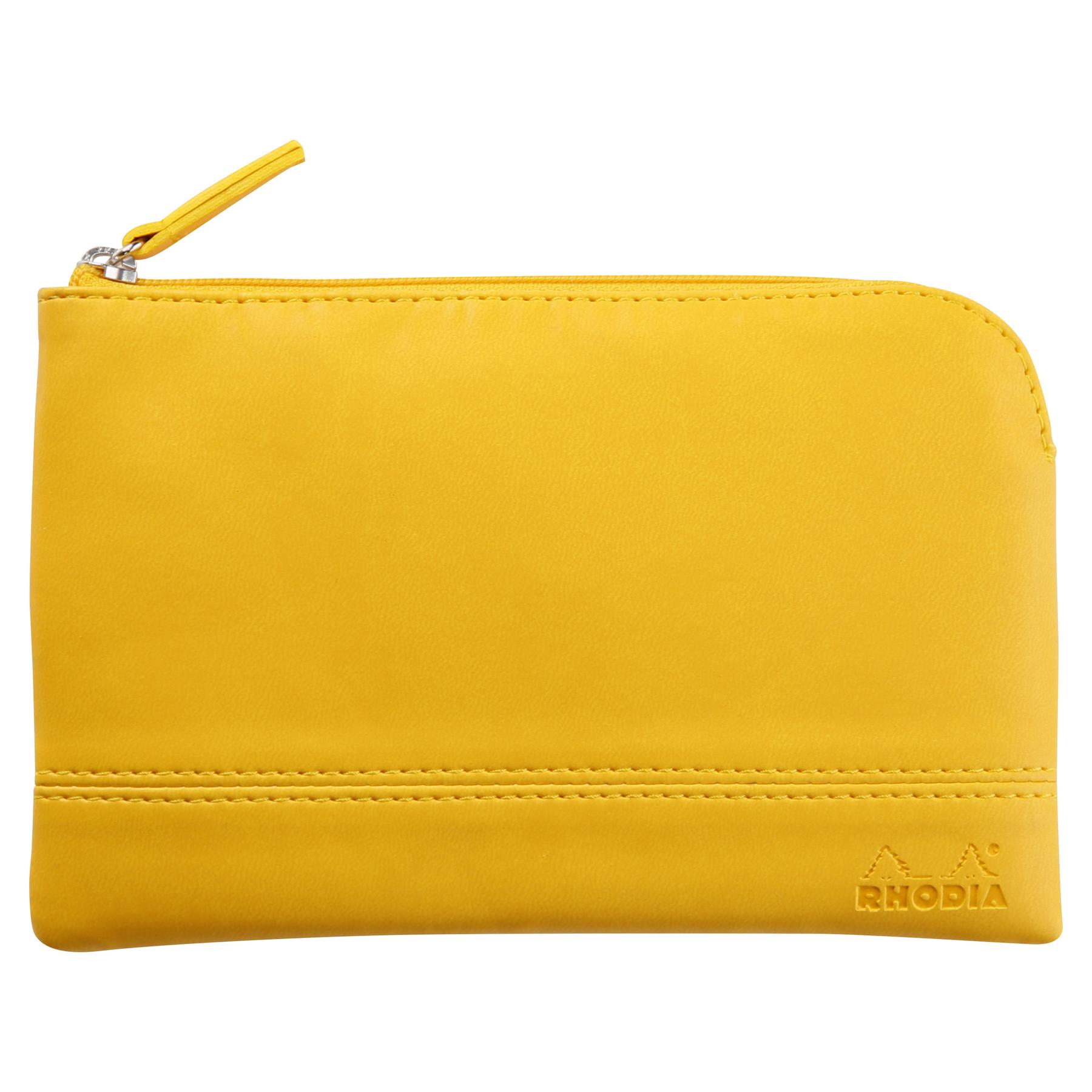 3037921165485 - Reißverschlusstasche aus italienischem Kunstleder Rhodia