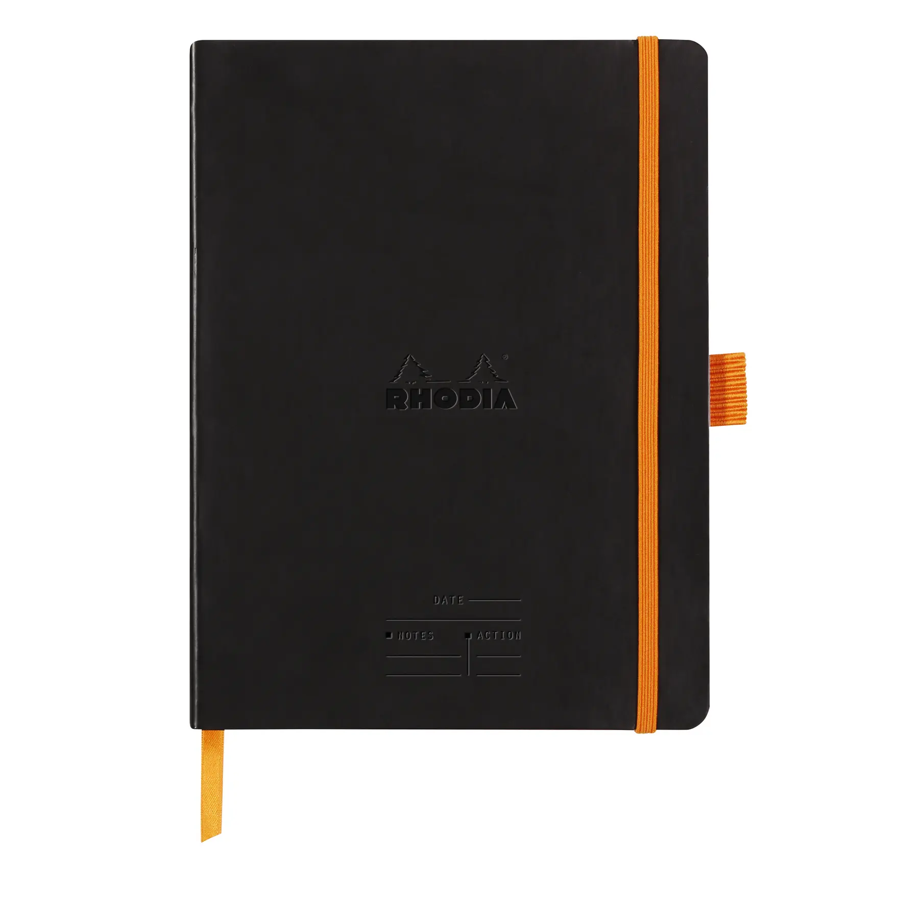 Mikroperforiertes Papierheft mit Gummiband + Stift Rhodia Meeting