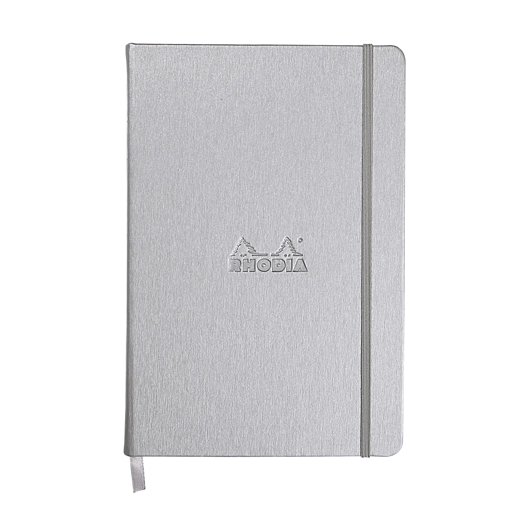 A5 Notizbuch 192 Seiten liniert, cremefarbenes Papier 90g, mit Gummibandverschluss Rhodia