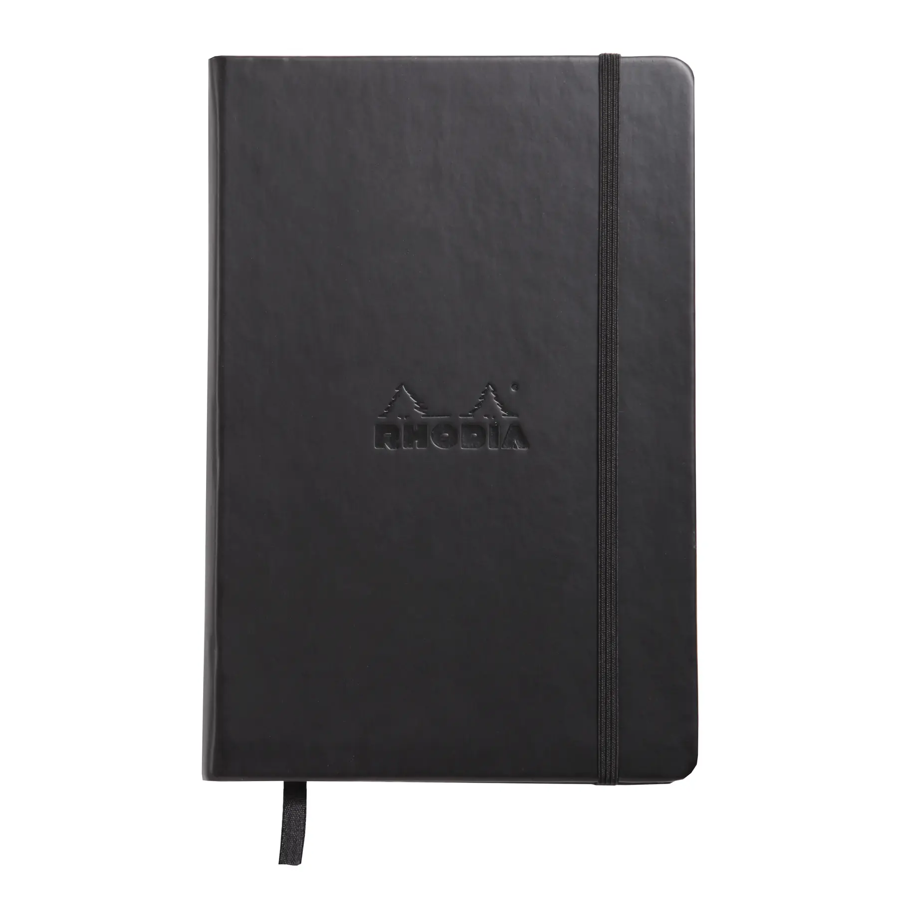 A5 Notizbuch 192 Seiten unlinierte ivory Papier mit Gummibandverschluss Rhodia
