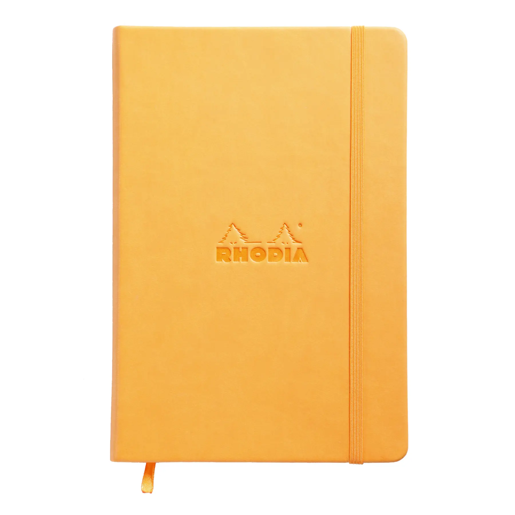 A5 Notizbuch 192 Seiten punktiertes elfenbeinfarbenes Papier mit Gummibandverschluss Rhodia
