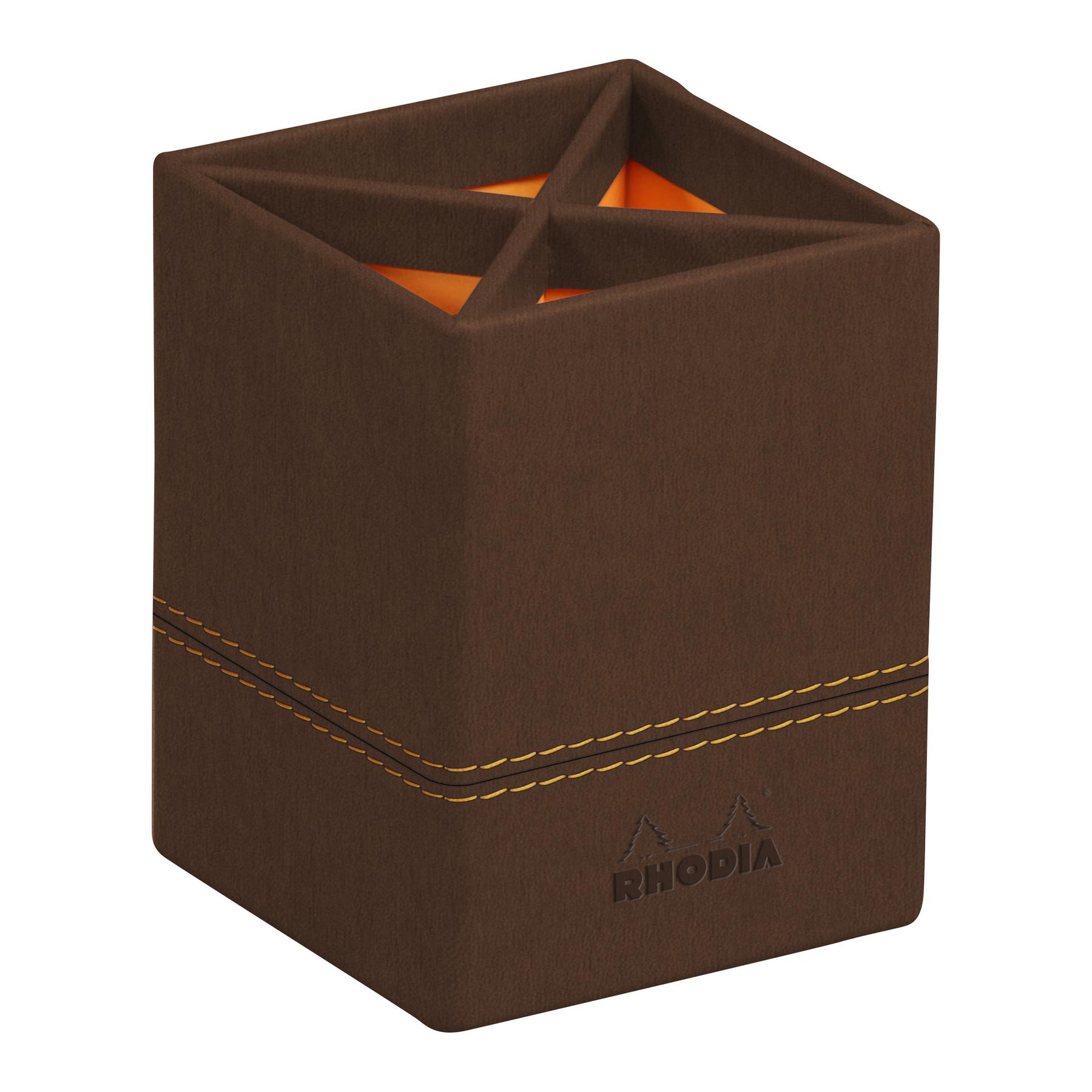 3037921945247 - Rhodia Stifthalter 194524C Kunstleder Bronze 8 (B) x 8 (T) x 11 (H) cm