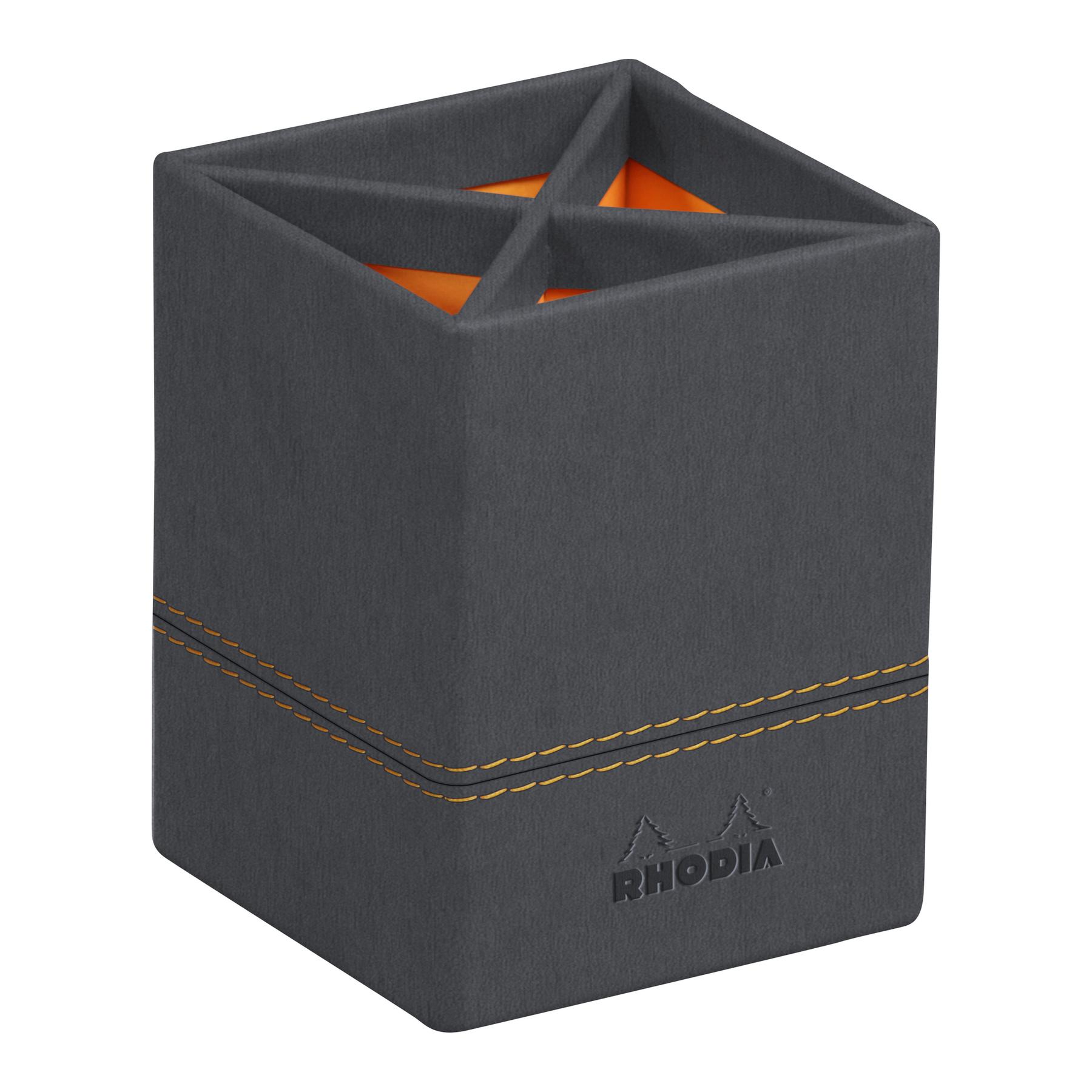 3037921945254 - Rhodia Stifthalter 194525C Kunstleder Titan 8 (B) x 8 (T) x 11 (H) cm