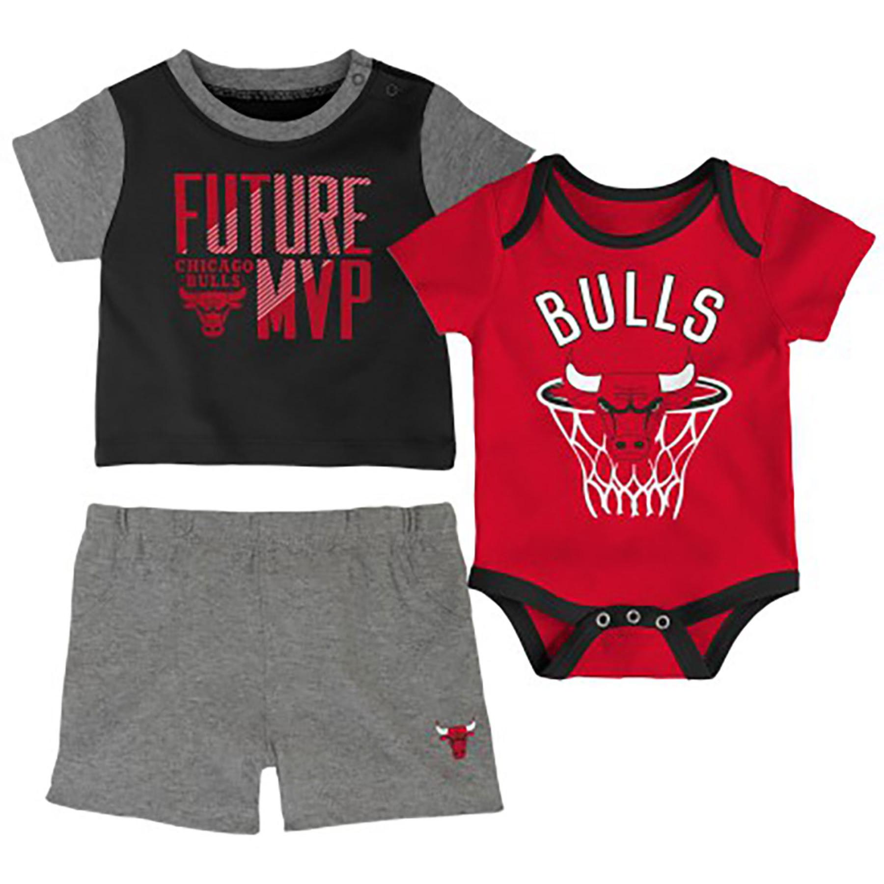 0195011298260 - Ensemble tee-shirtshort et body coton bébé Chicago Bulls Putting Up Number