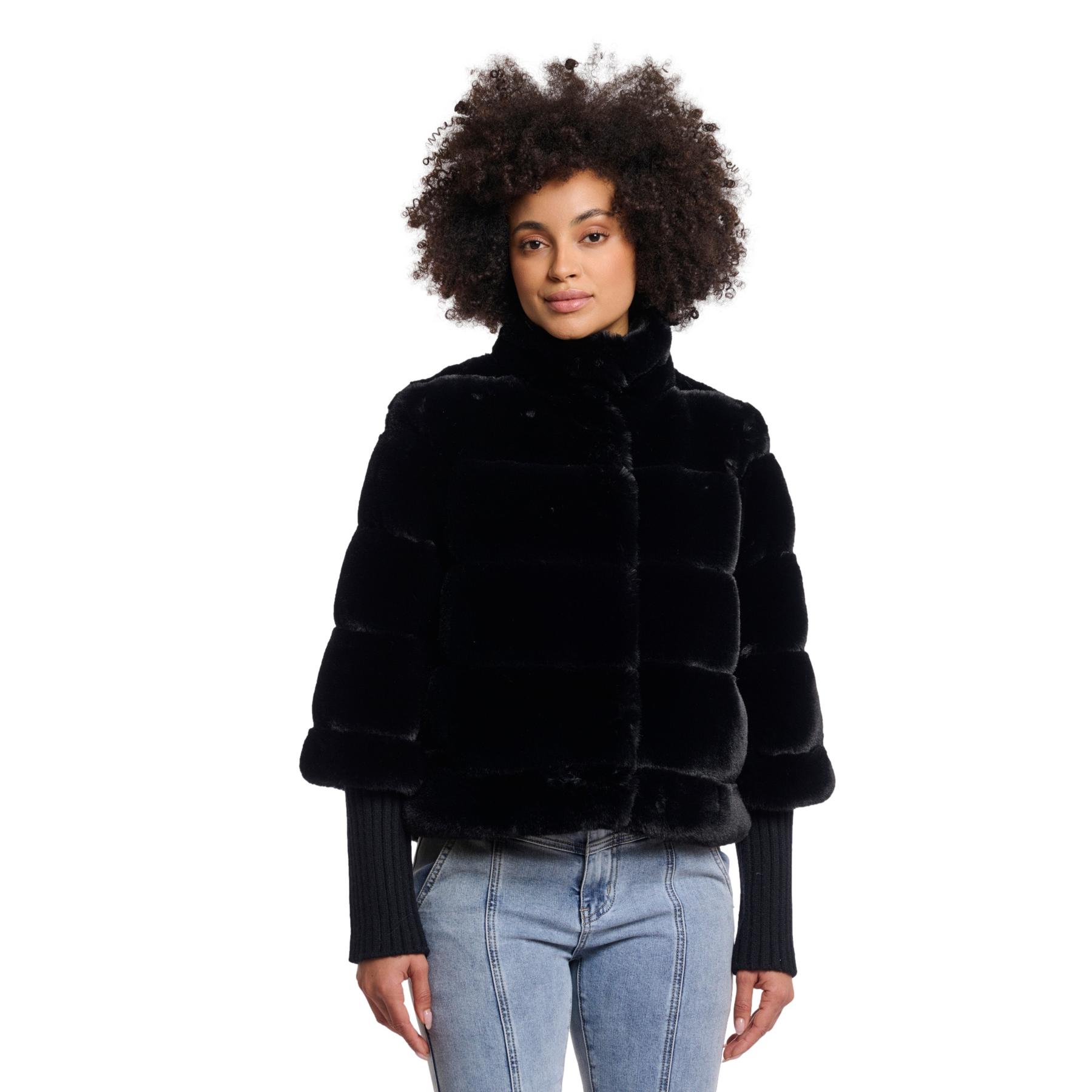 8720529505221 - Fauxfelljacke mit Stehkragen für Damen Feline