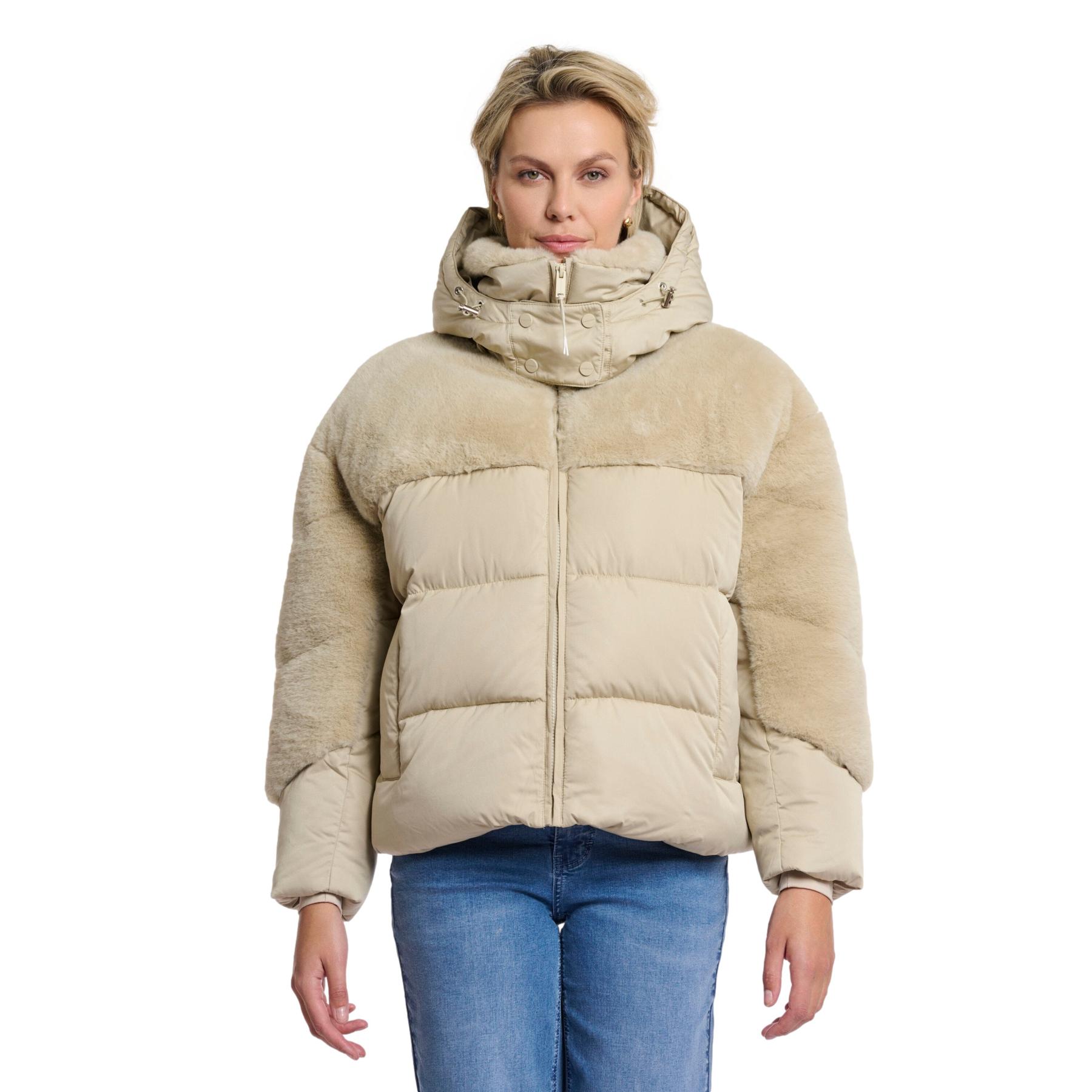 8720529521054 - Damen Steppjacke mit Kunstfellfutter Shana