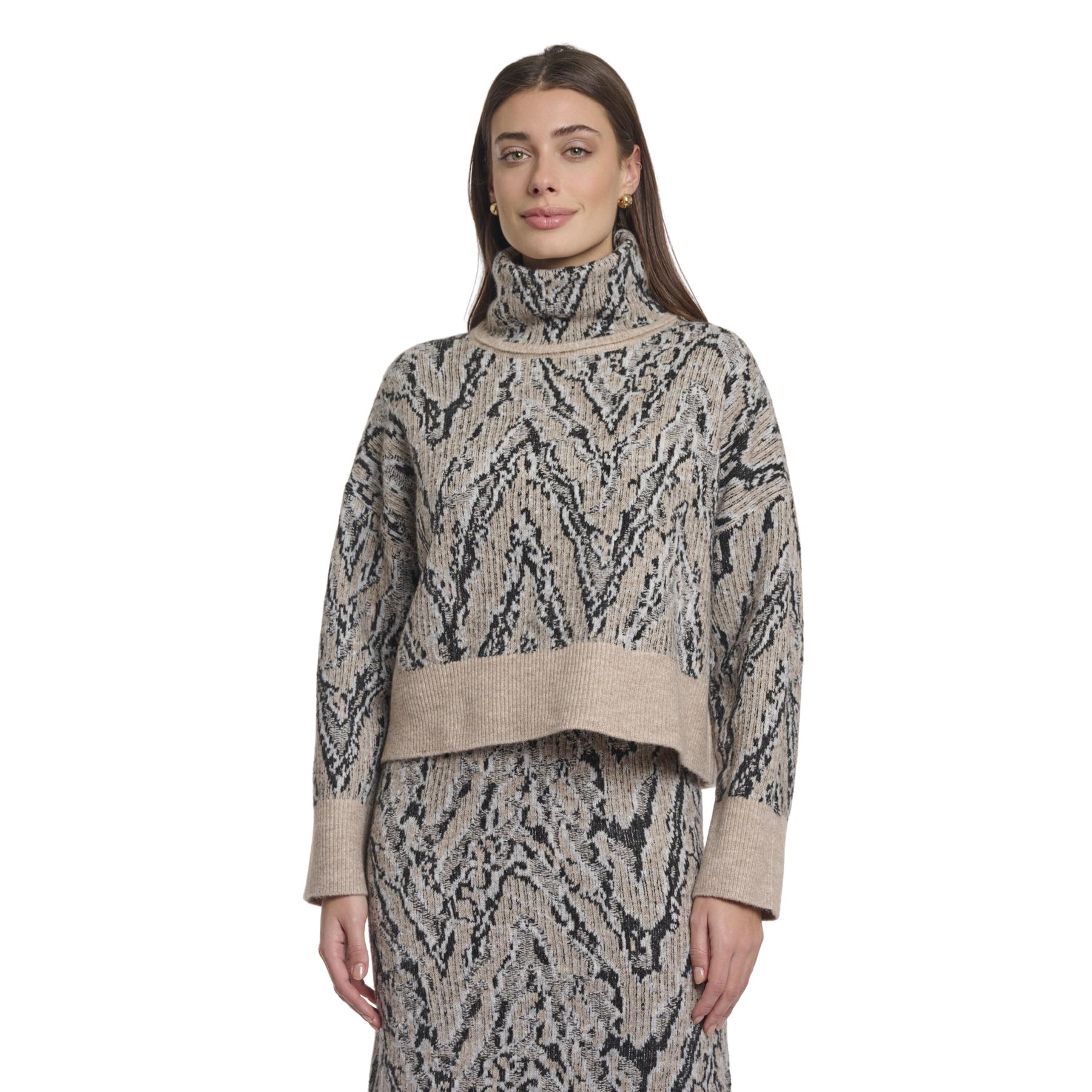 8720529530537 - Pull mit Karomuster und Rollkragen für Damen Eliah