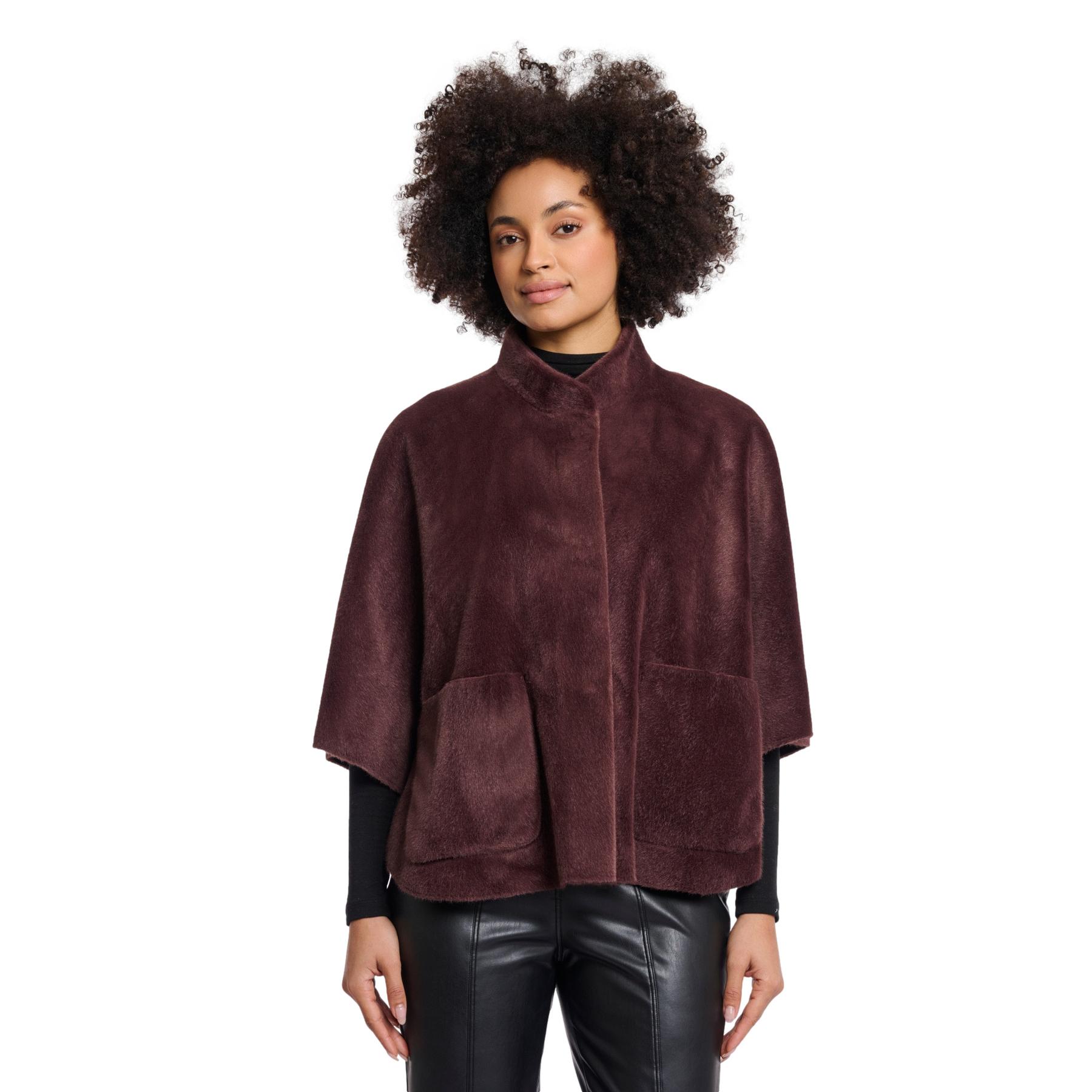 Poncho in finta pelliccia donna  Dewi