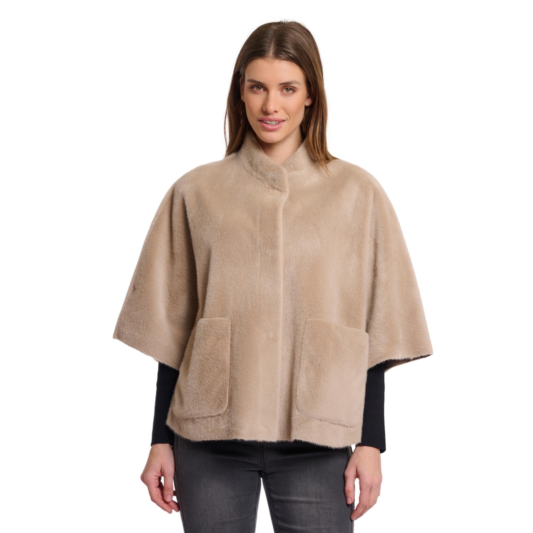 Poncho in finta pelliccia donna  Dewi