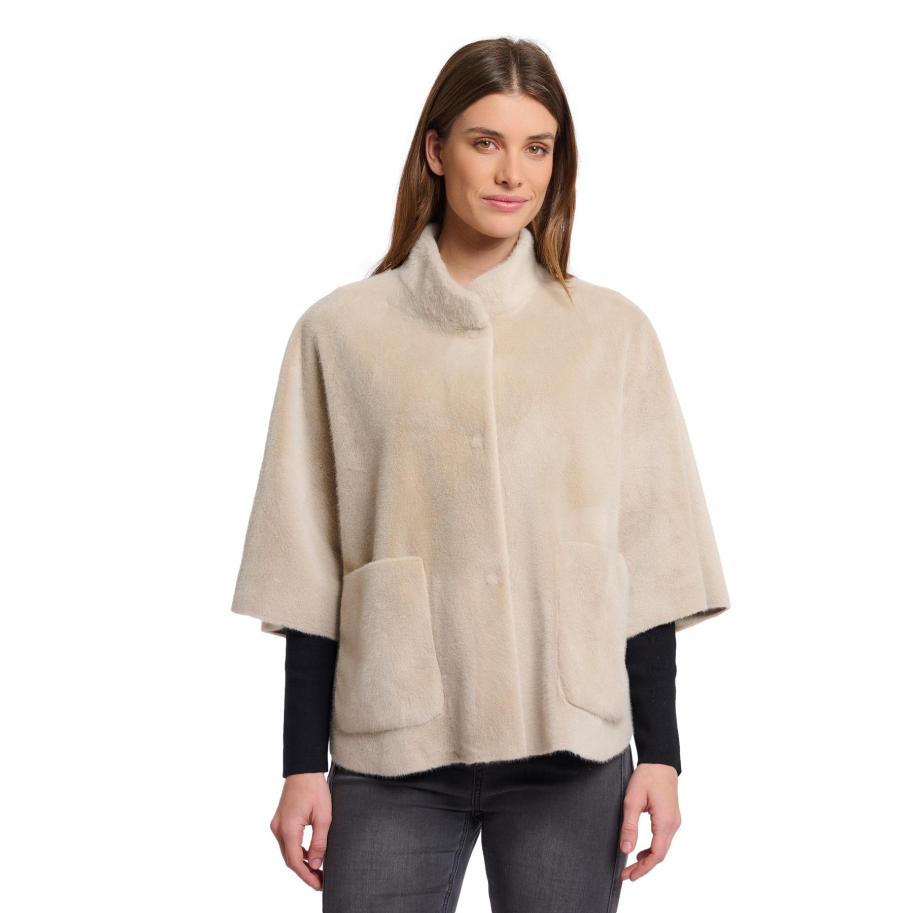 Poncho in finta pelliccia donna  Dewi