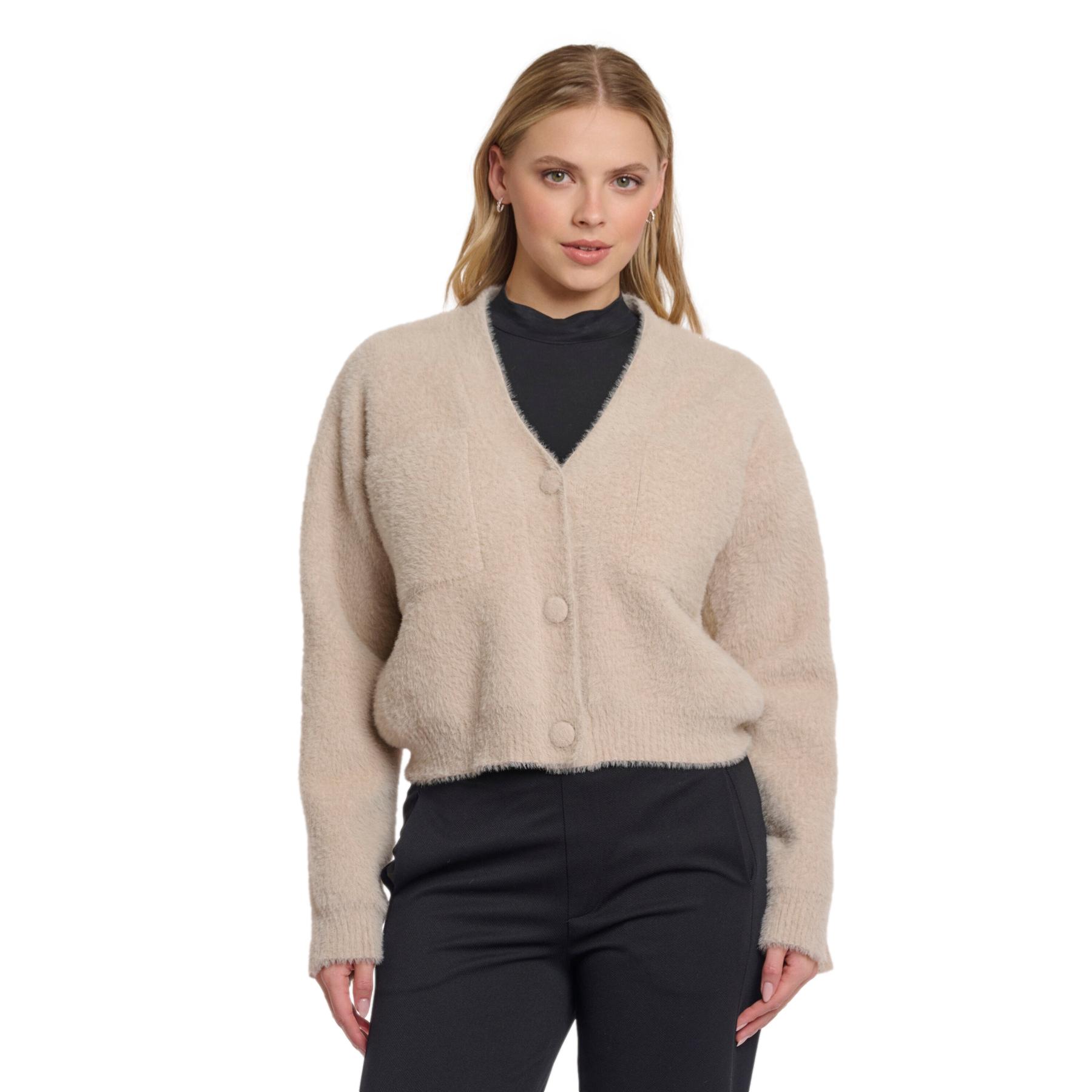 8720529542462 - Kurzarm-Cardigan mit V-Ausschnitt für Damen Isarea