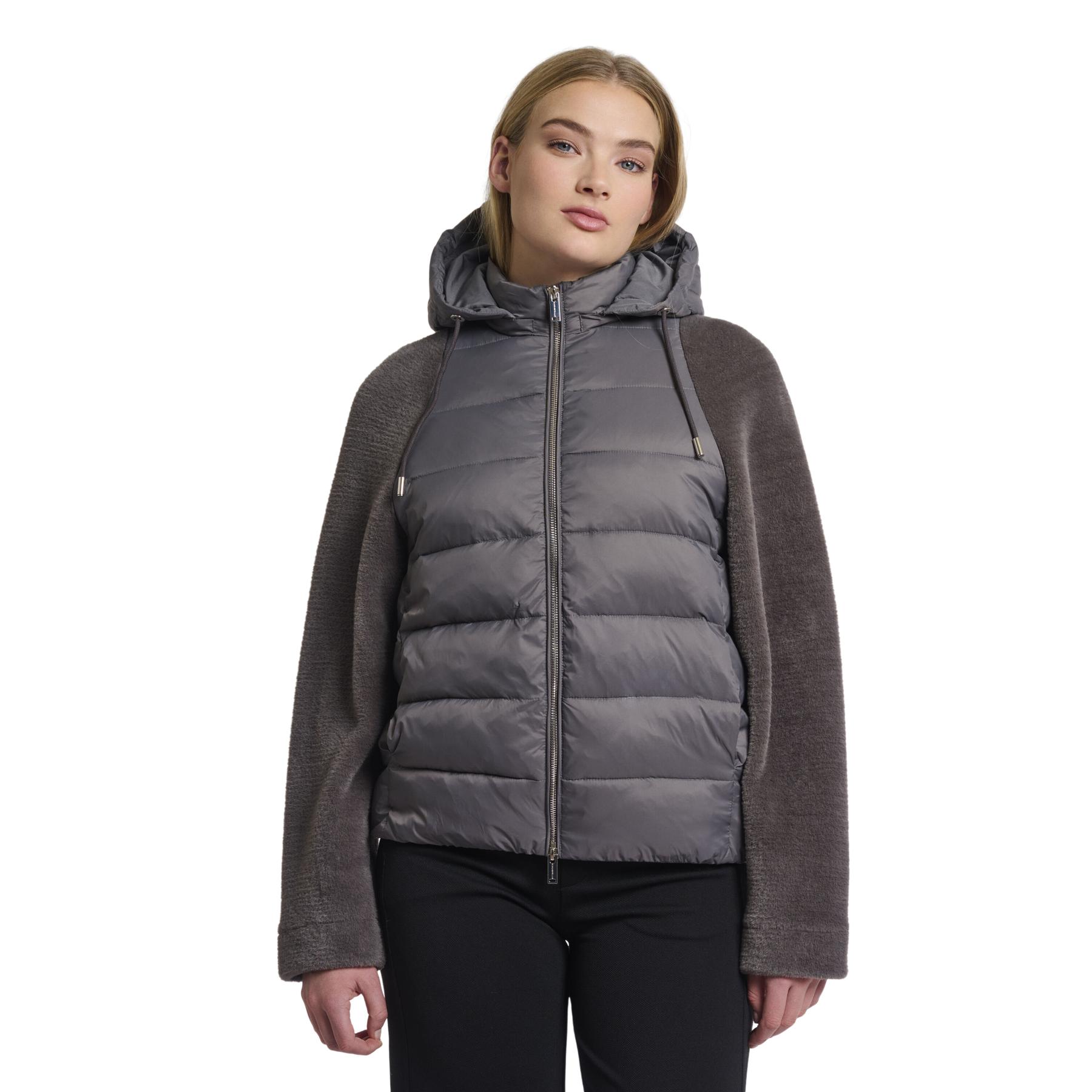 Giubbotto imbottito misto con cappuccio donna  Laurie