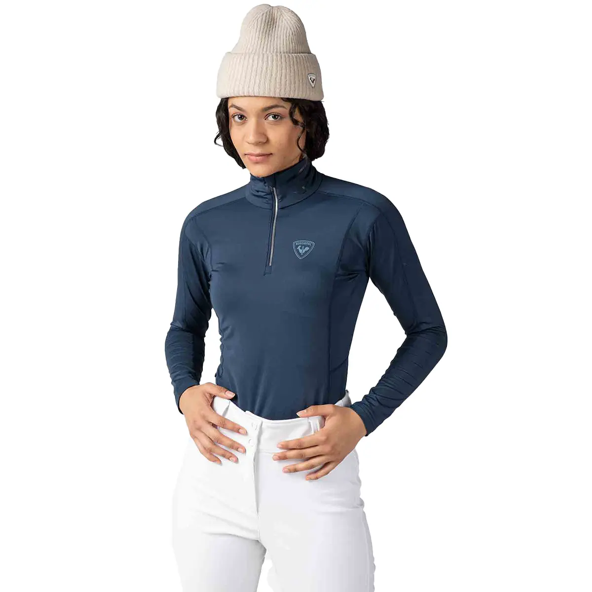 Klassischer Damen-Pullover mit 1/2 Reißverschluss Rossignol