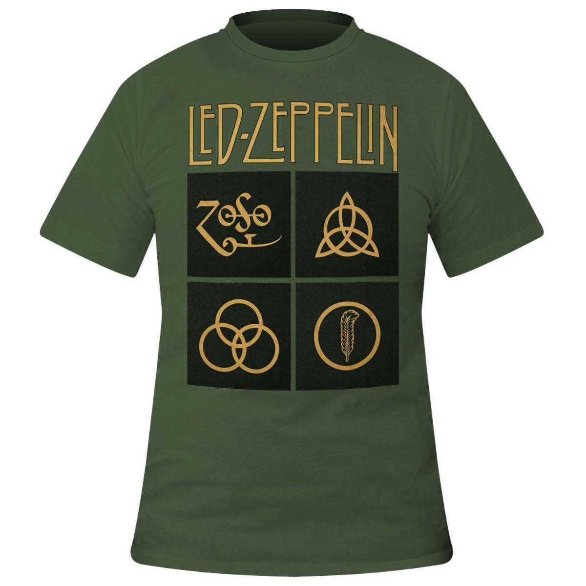 5056187703482 - T-Shirt Led Zeppelin Gold Symbols 5056187703482 - T-Shirt Led Zeppelin Gold Symbols