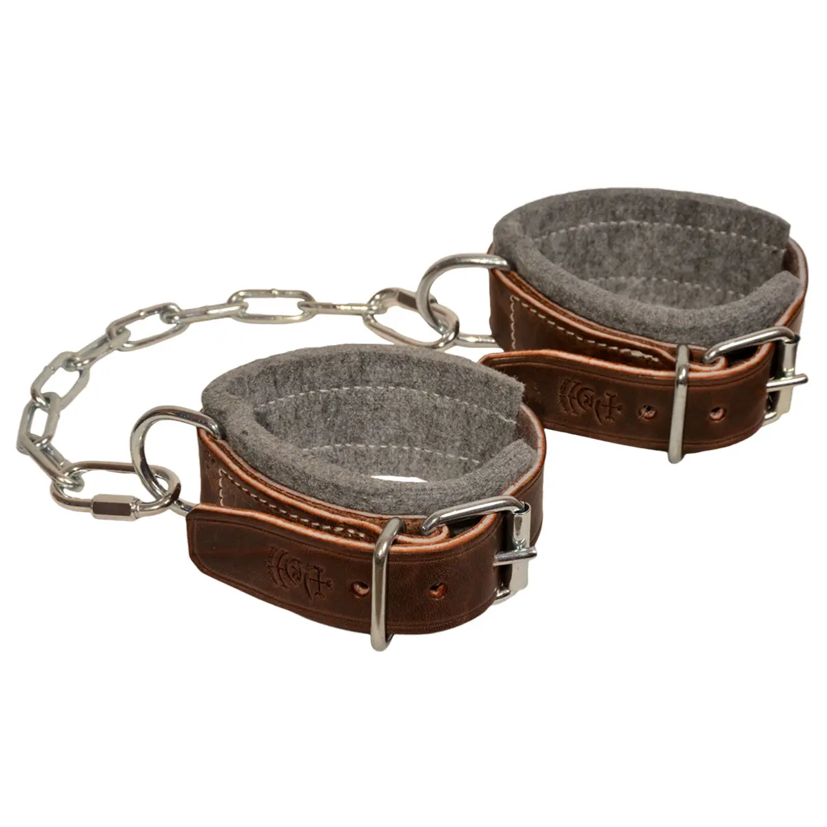 Meilleurs prix pour Entrave pour cheval cuir chromé et feutre Ronzon Legend (x2)