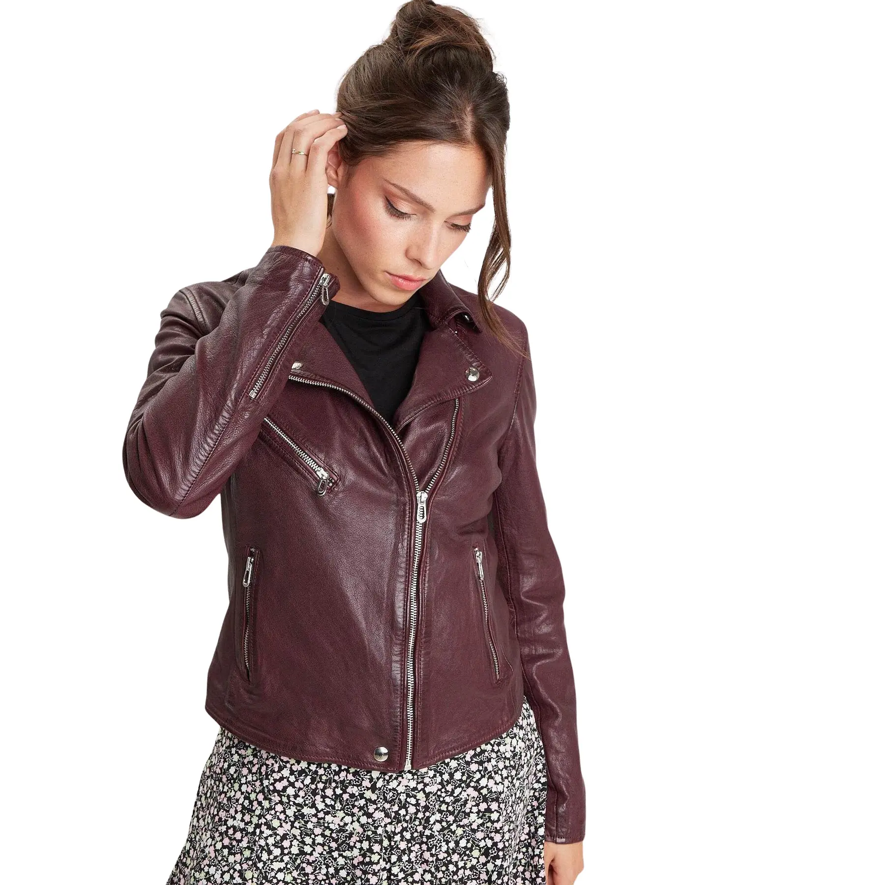 Lederjacke Damen Rose Garden Olympe