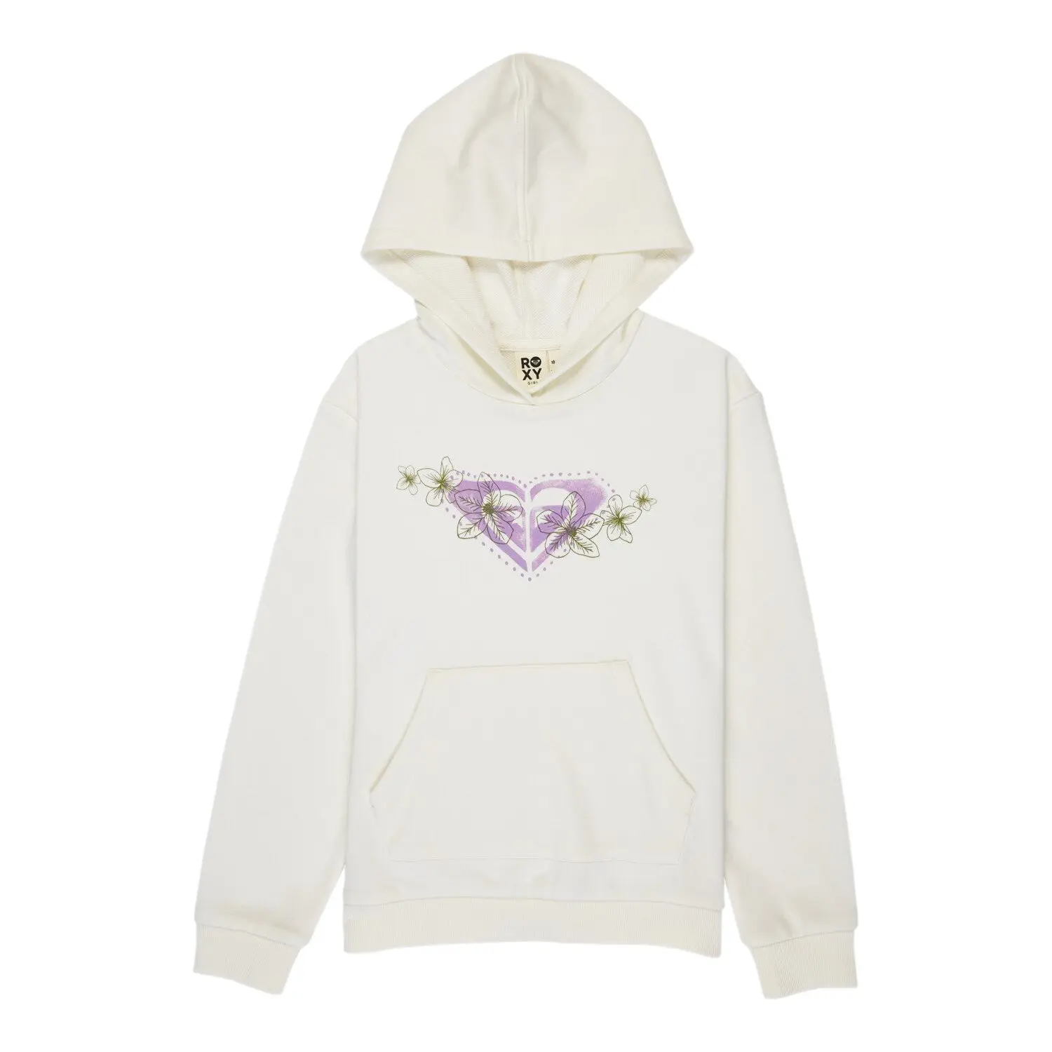 Roxy Girls Blanc Hoodie Surf Feeling Brushed Terry