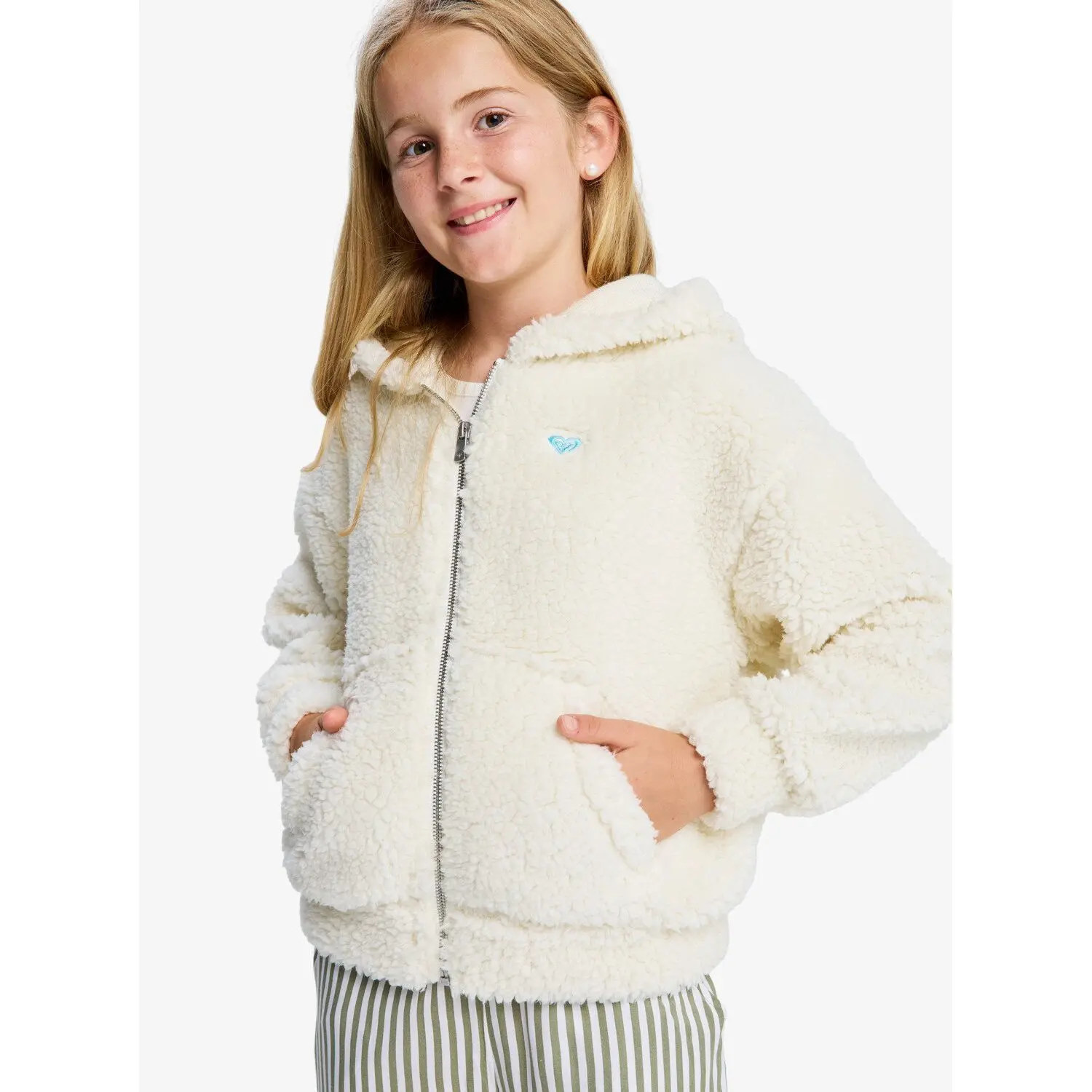 Mädchen Kapuzen-Fleecejacke mit Reißverschluss Roxy Back To