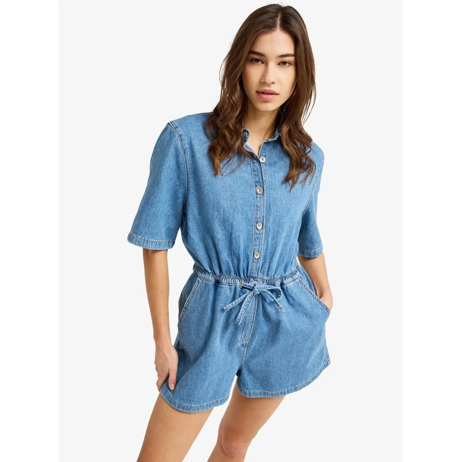 Roxy Women's Bleu Denim Playsuit Real Tomorrow
