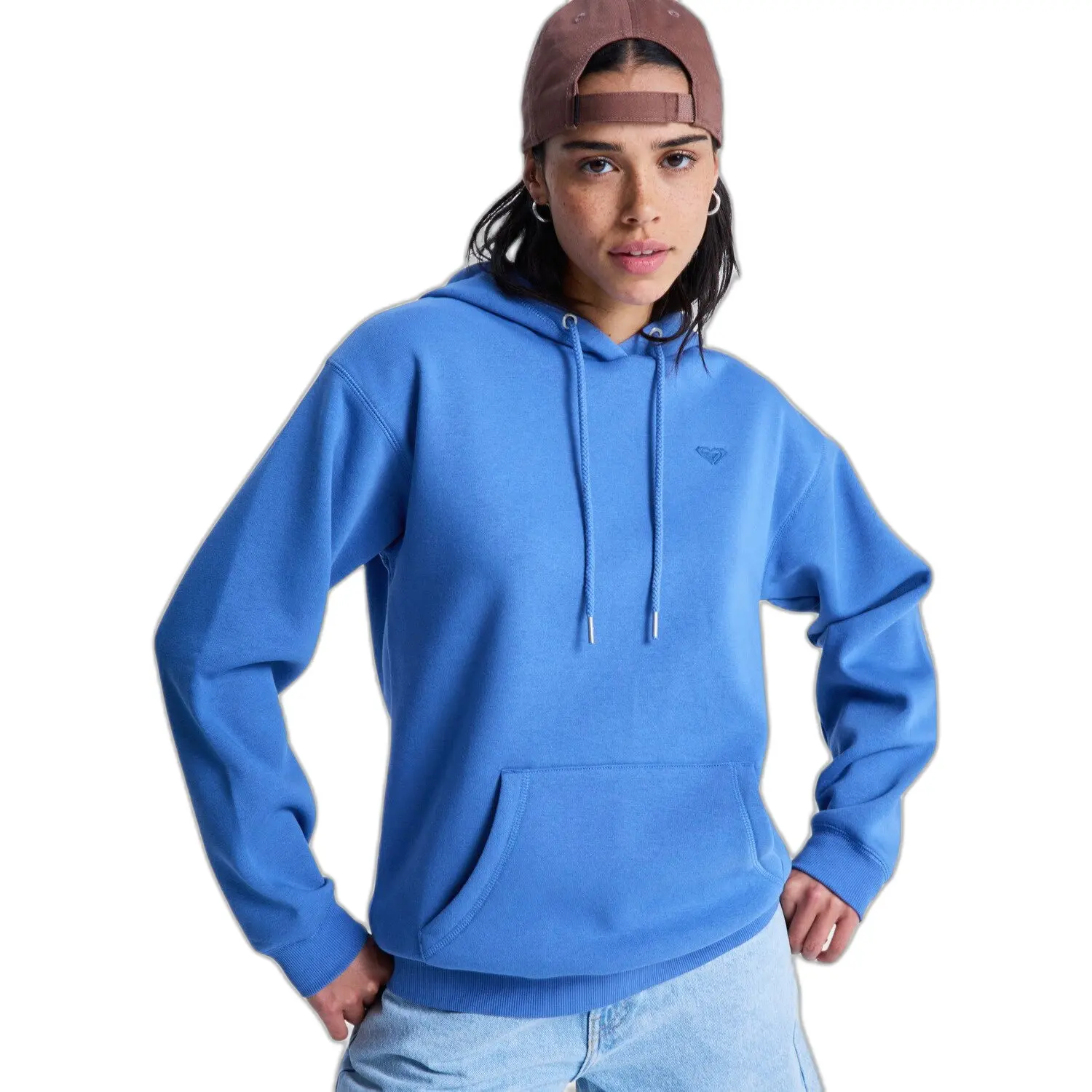 Roxy Women's Bleu Hooded Sweatshirt Surf Stoked Brushed