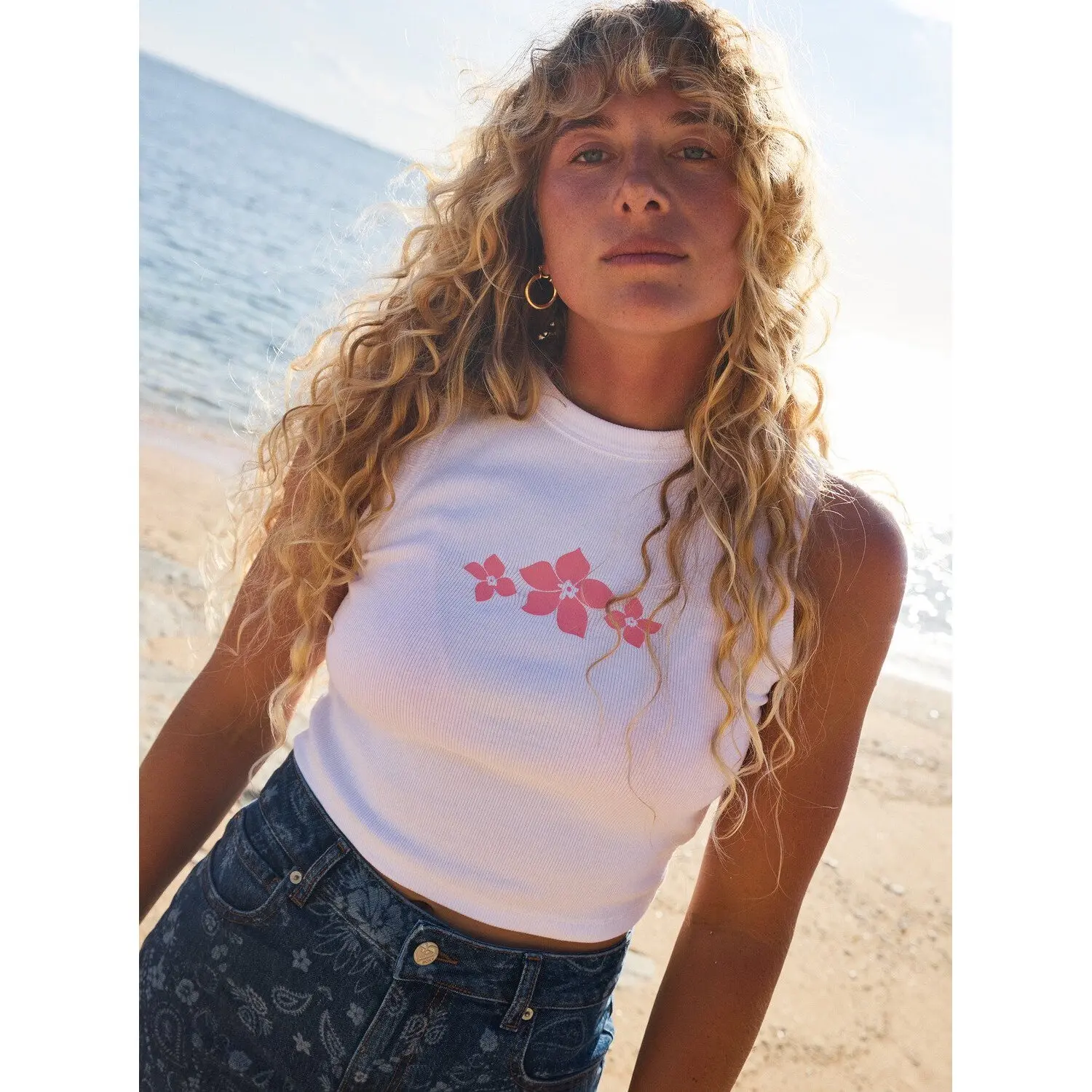 Roxy Women's Blanc Tank Top Iconic Days