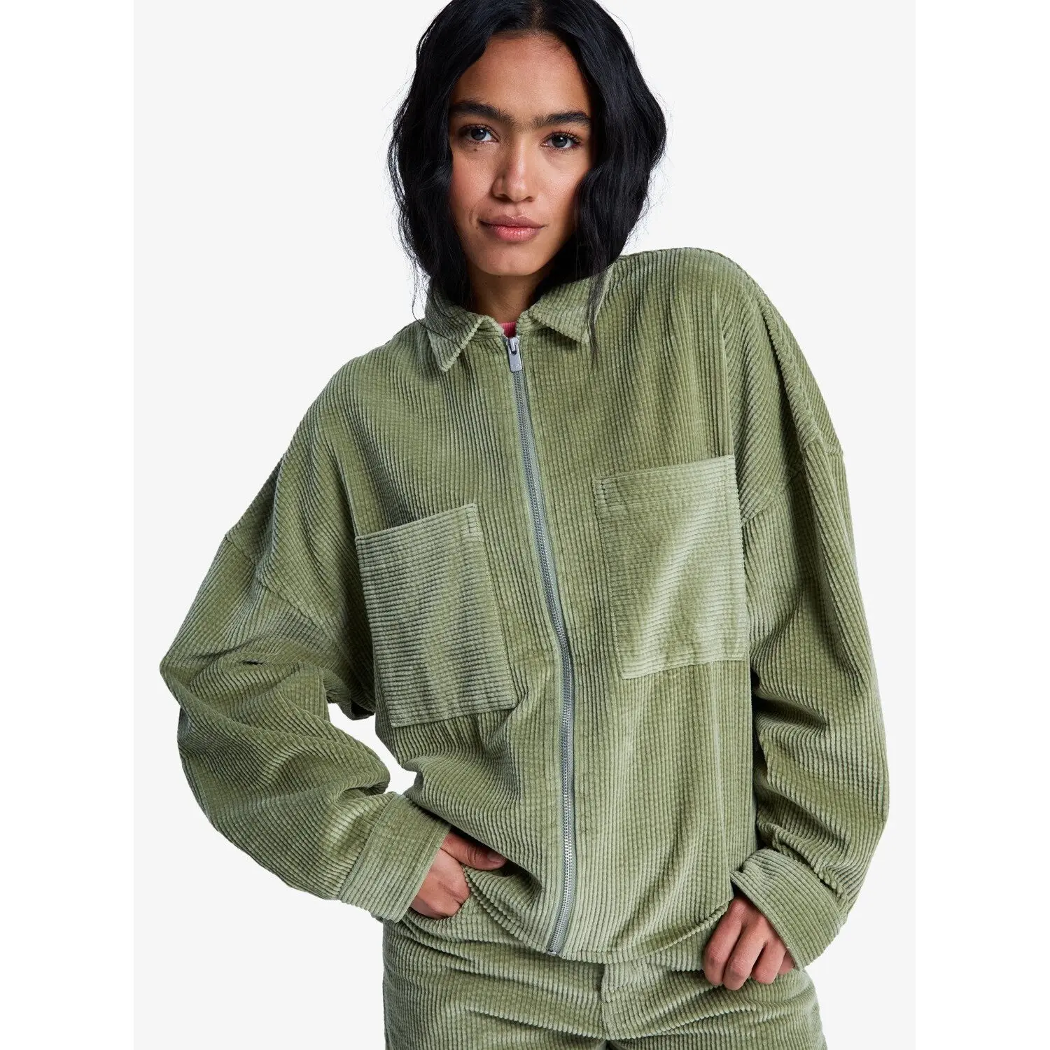 Giacca in velluto con zip donna  Chilled Out Washed Cord