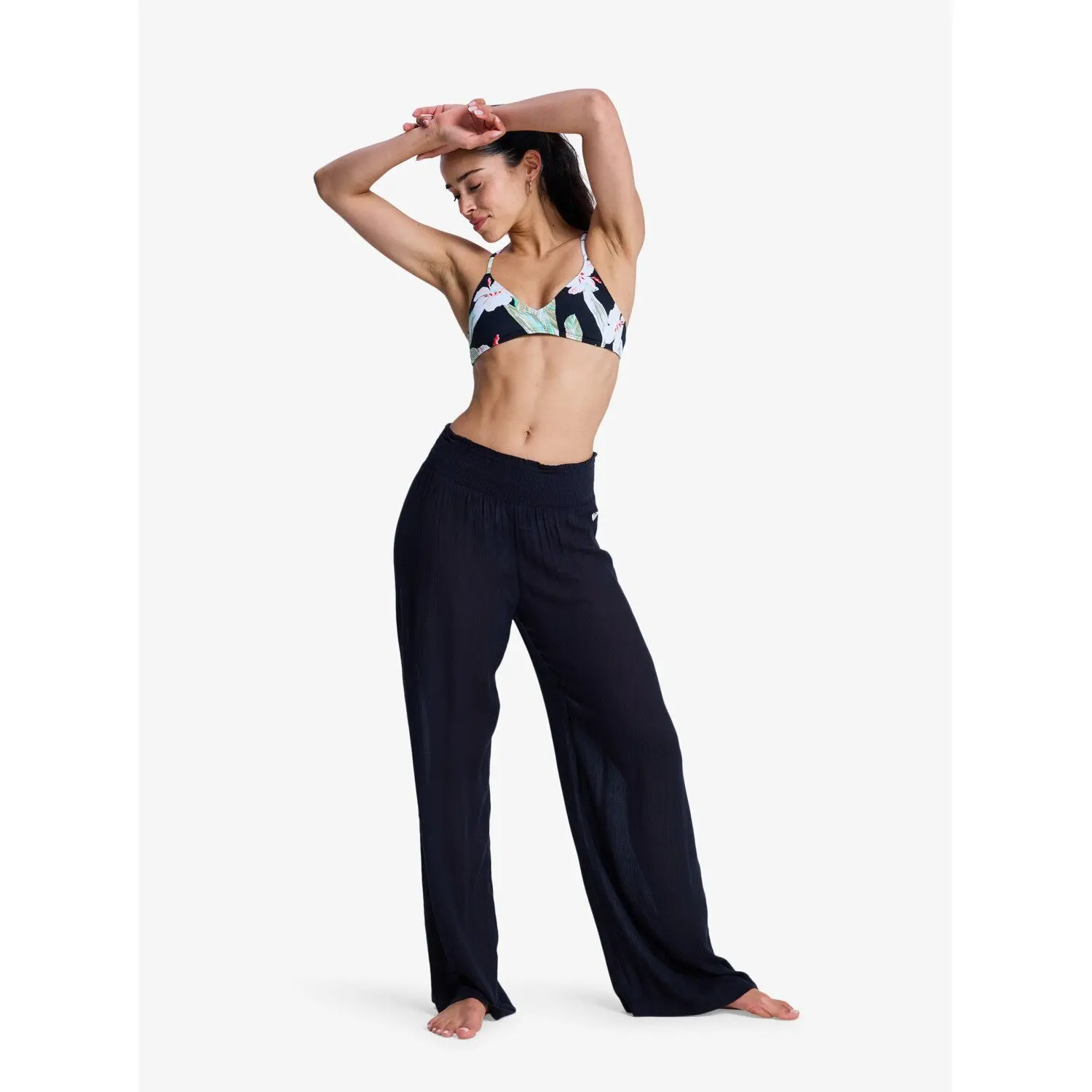 Roxy Women's Noir Wide-Leg Trousers Along The Sunset