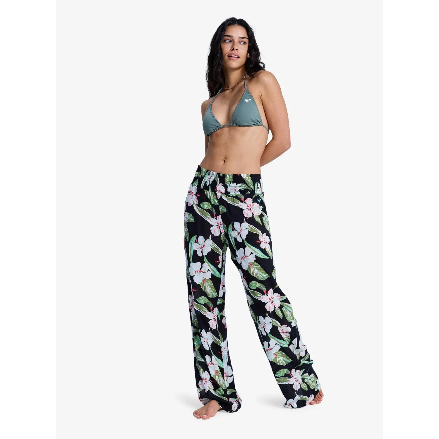 Roxy Women's Noir Wide-Leg Trousers Along The Sunset