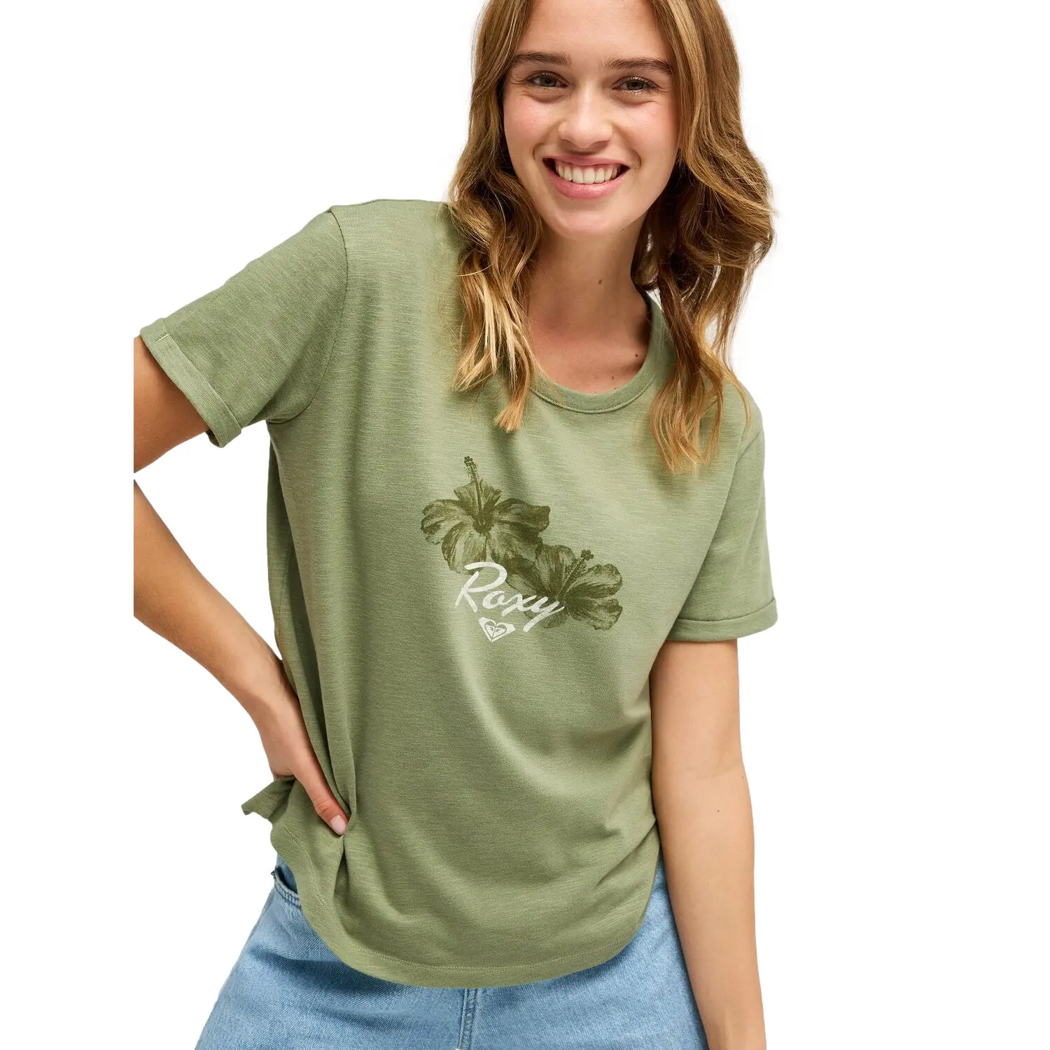 Damen T-Shirt Roxy Oceanwave Regular Slub