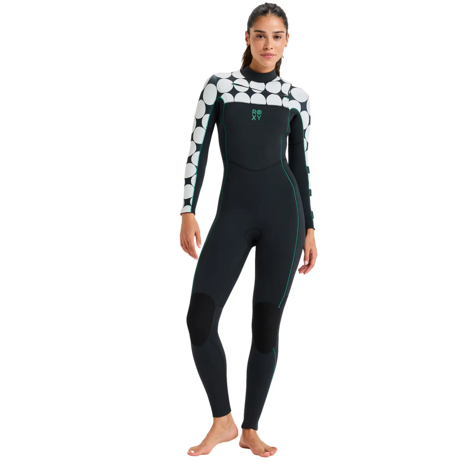 Surfanzug Damen Roxy Rise Natural 4.3 mm Front-Zip