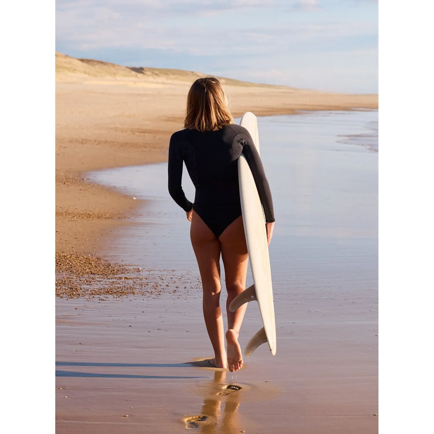 Women's zip-up surf top Roxy 1 mm Swell Natural | Trek-Expert