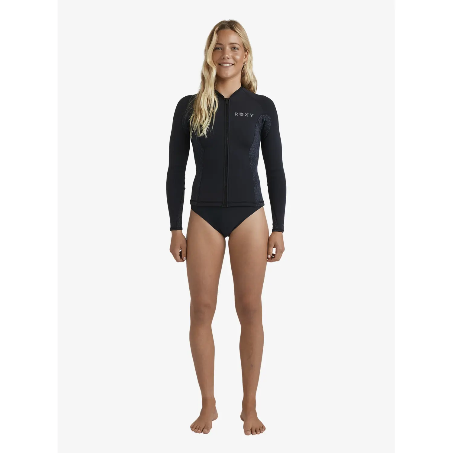 Women's zip-up surf top Roxy 1 mm Swell Natural | Trek-Expert