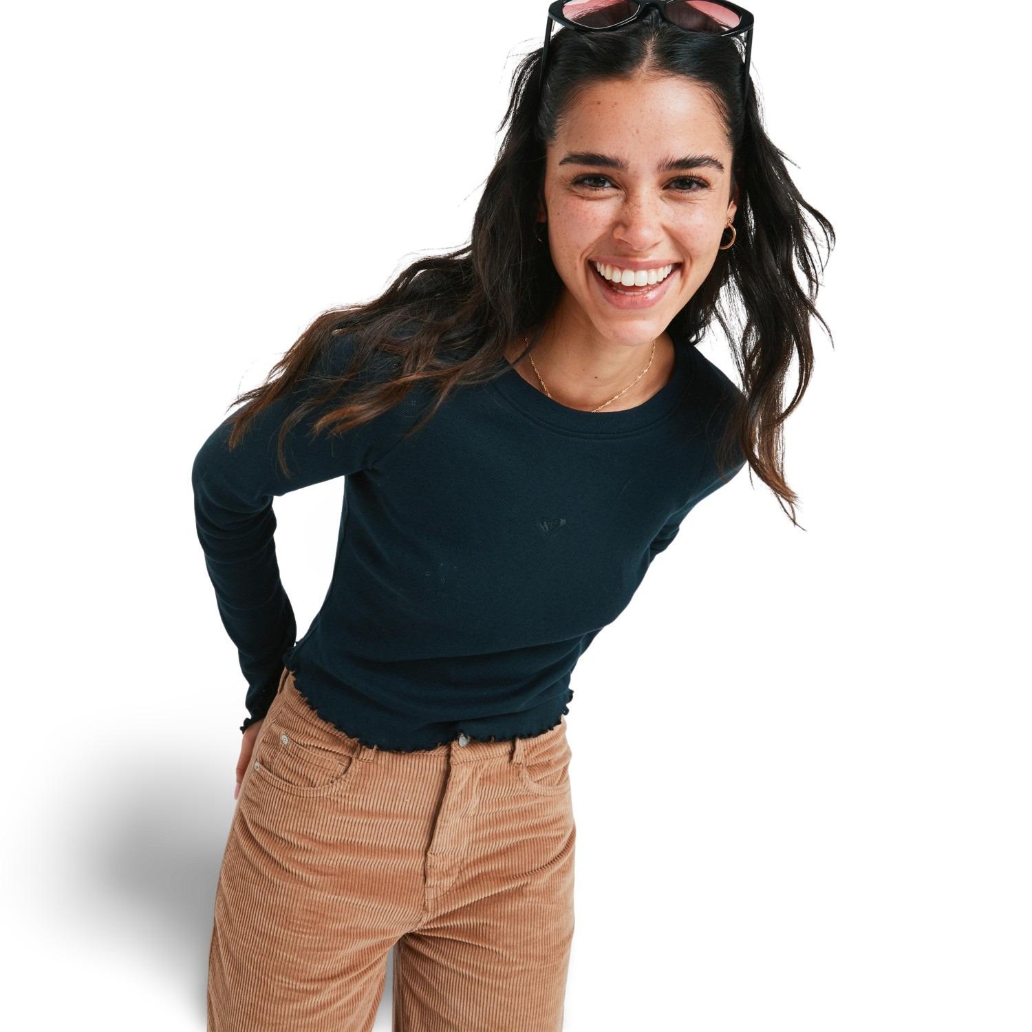 Maglietta a manica lunga da donna  Time Off Pointelle