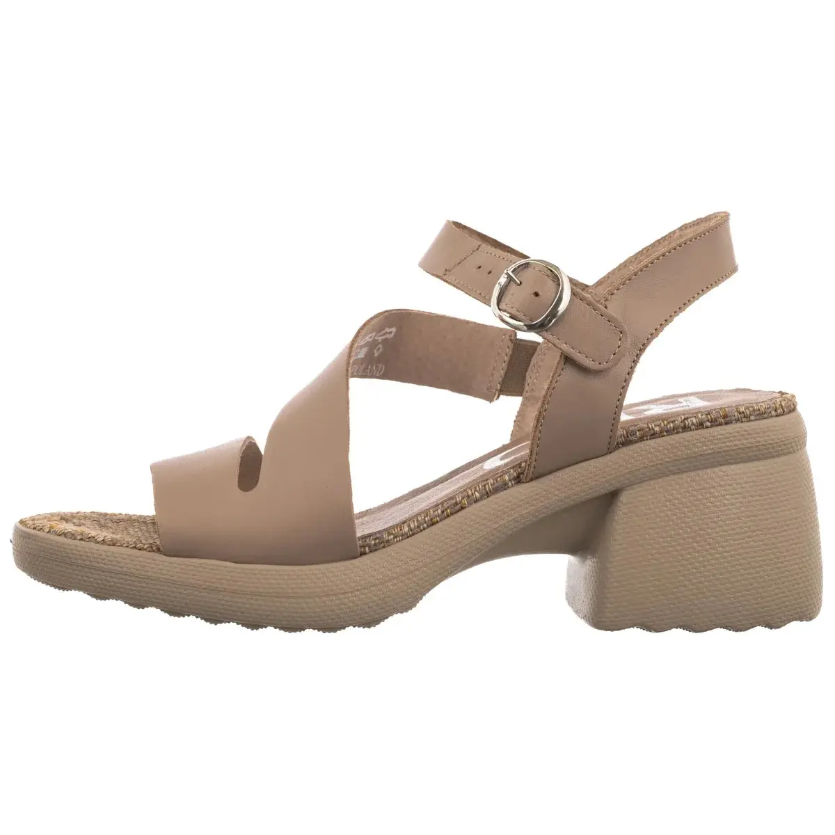 Sandali con zeppa in pelle donna