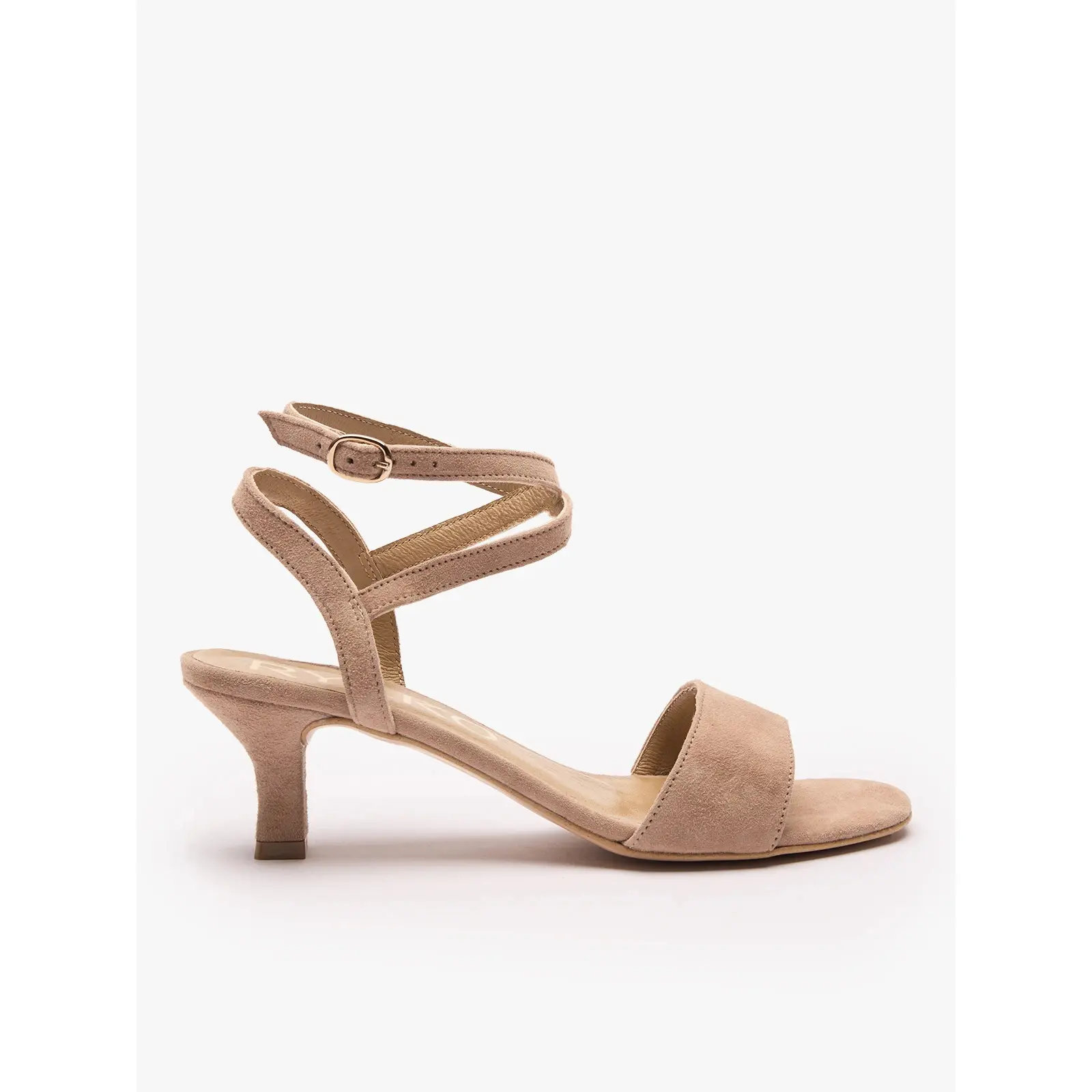 Sandali con tacco in pelle scamosciata donna