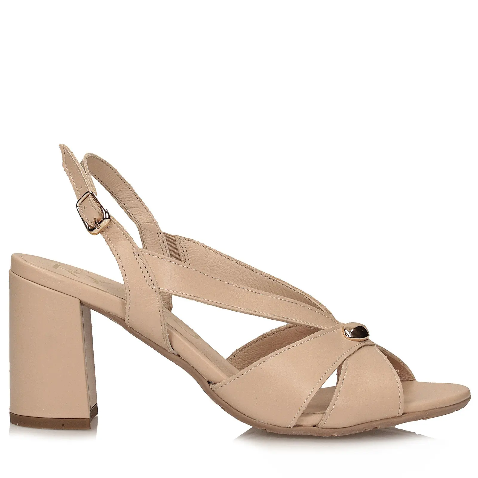 Sandali con tacco alto in pelle donna