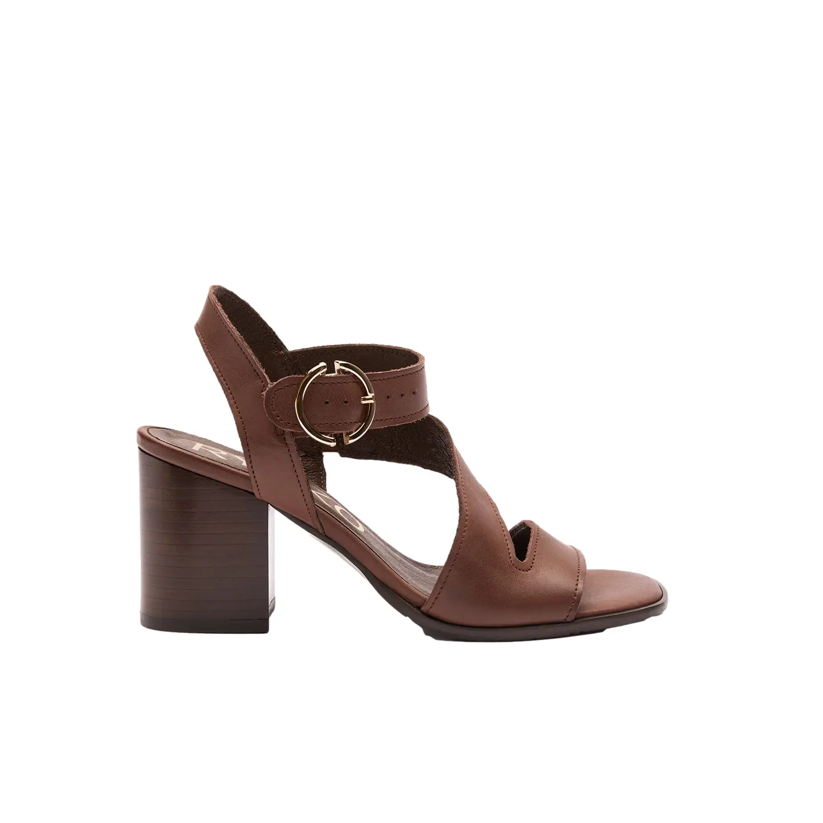 Sandali con tacco in vero cuoio donna