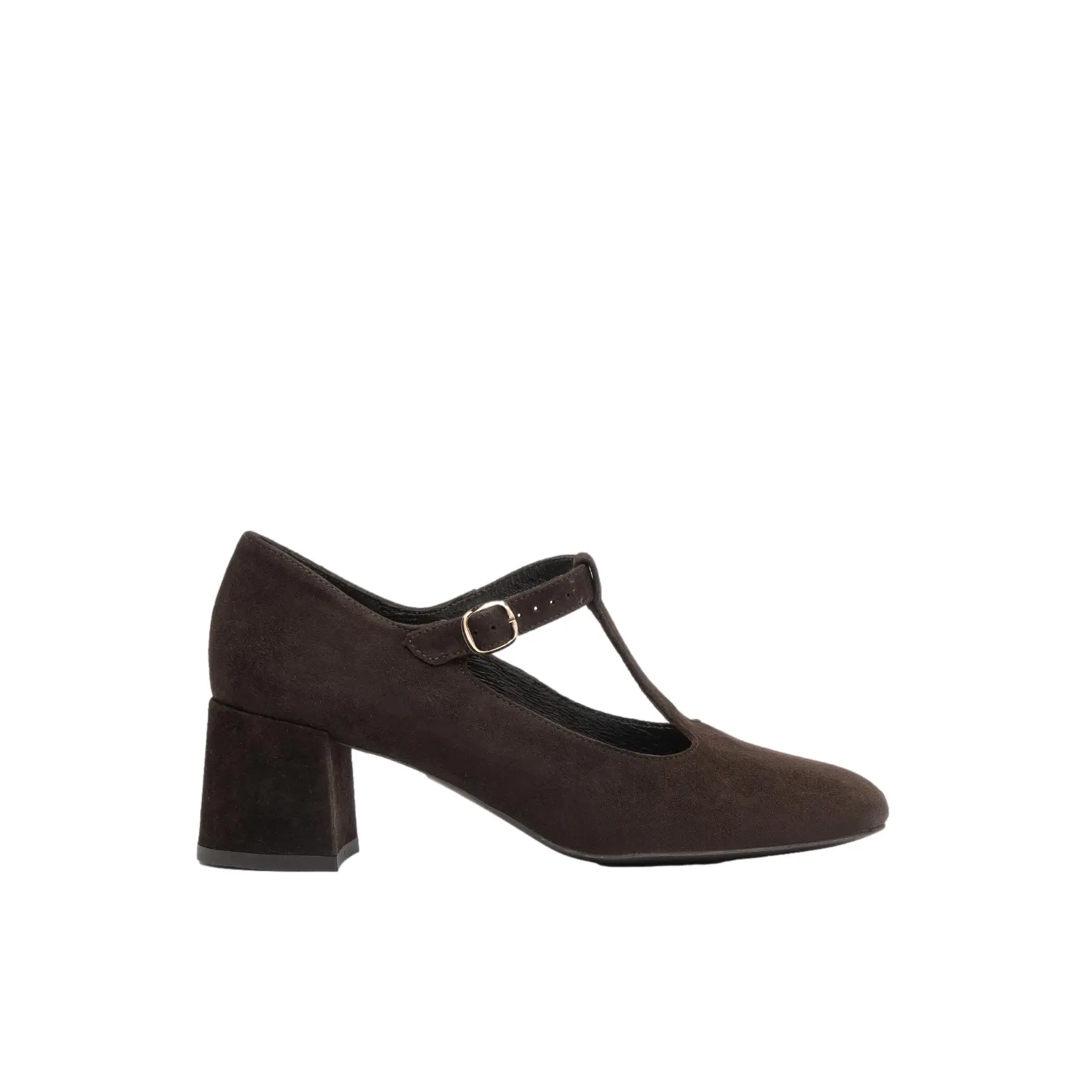 Damen Wildleder T-Riemchen Pumps Ryłko