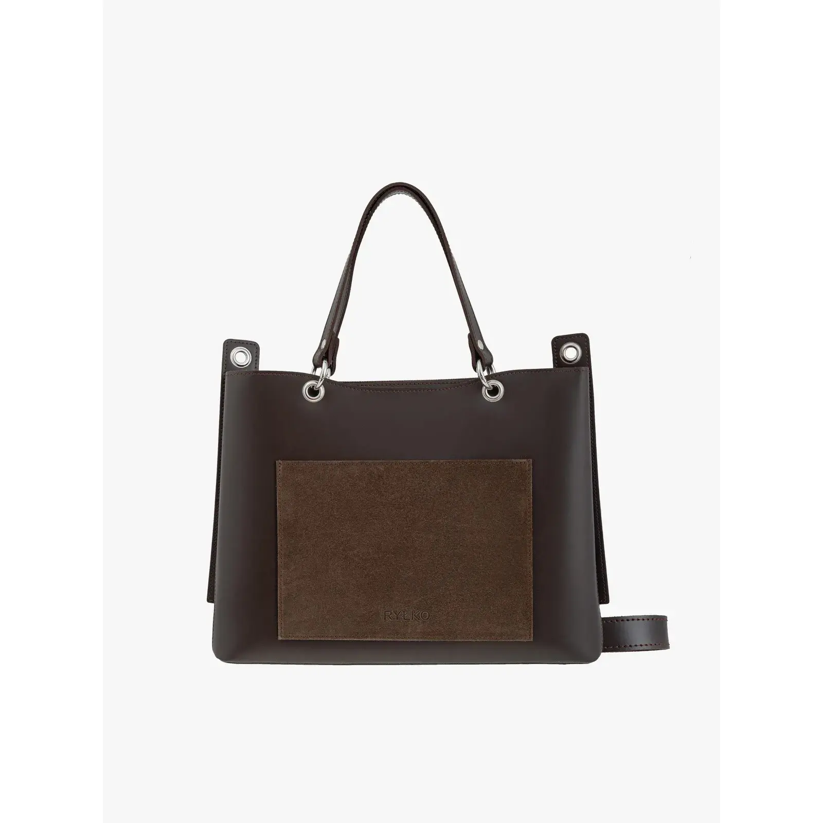 Damen Große Handtasche aus echtem Leder und Wildleder Ryłko