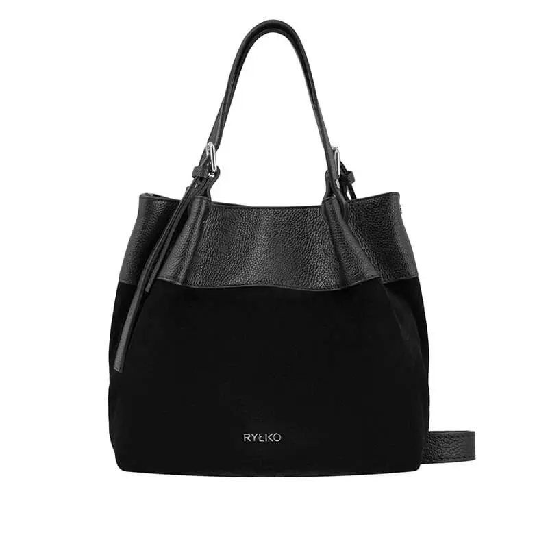 Echte leren en suède handtas vrouw Ryłko