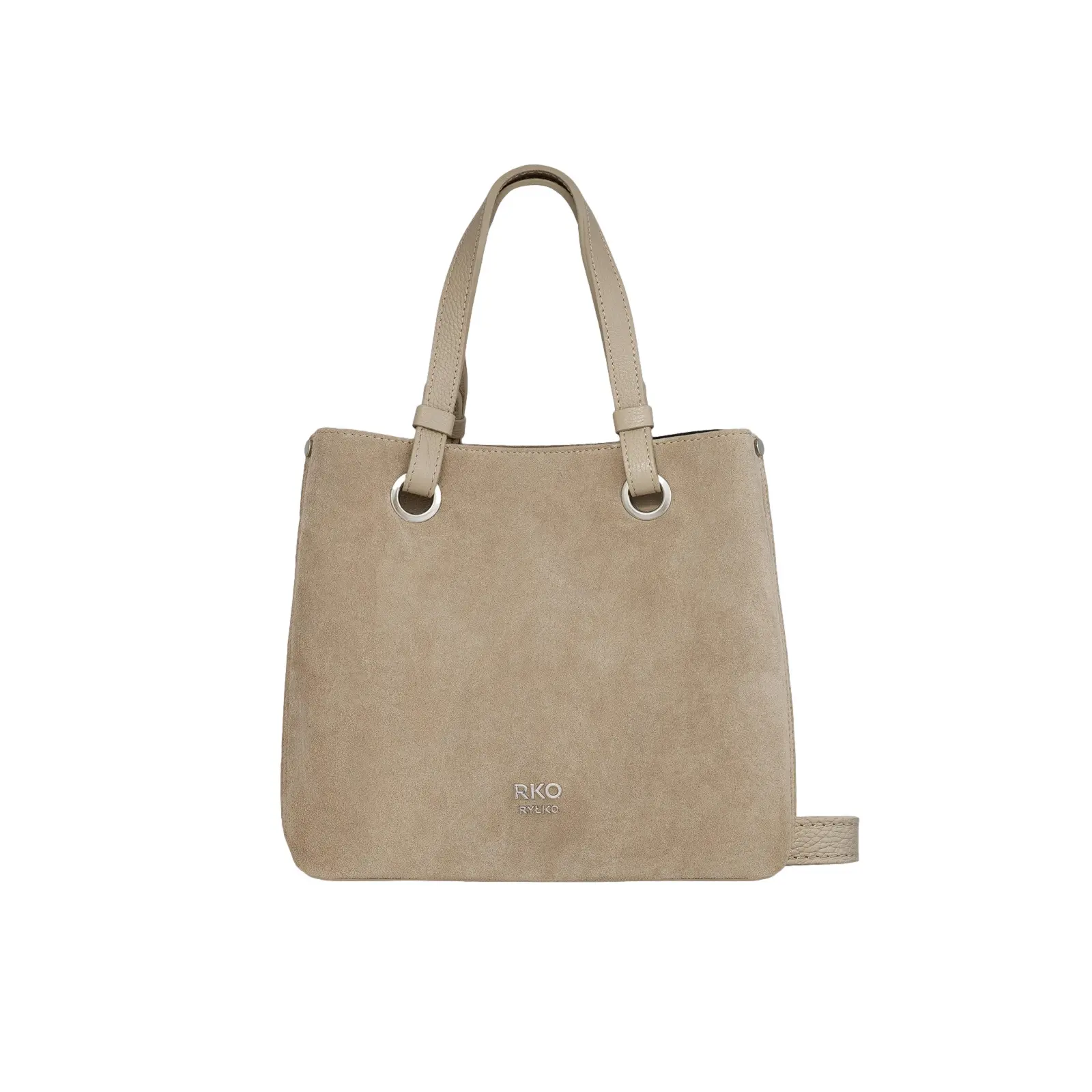 Handtasche mit Magnetverschluss aus Leder und Wildleder Damen Ryłko