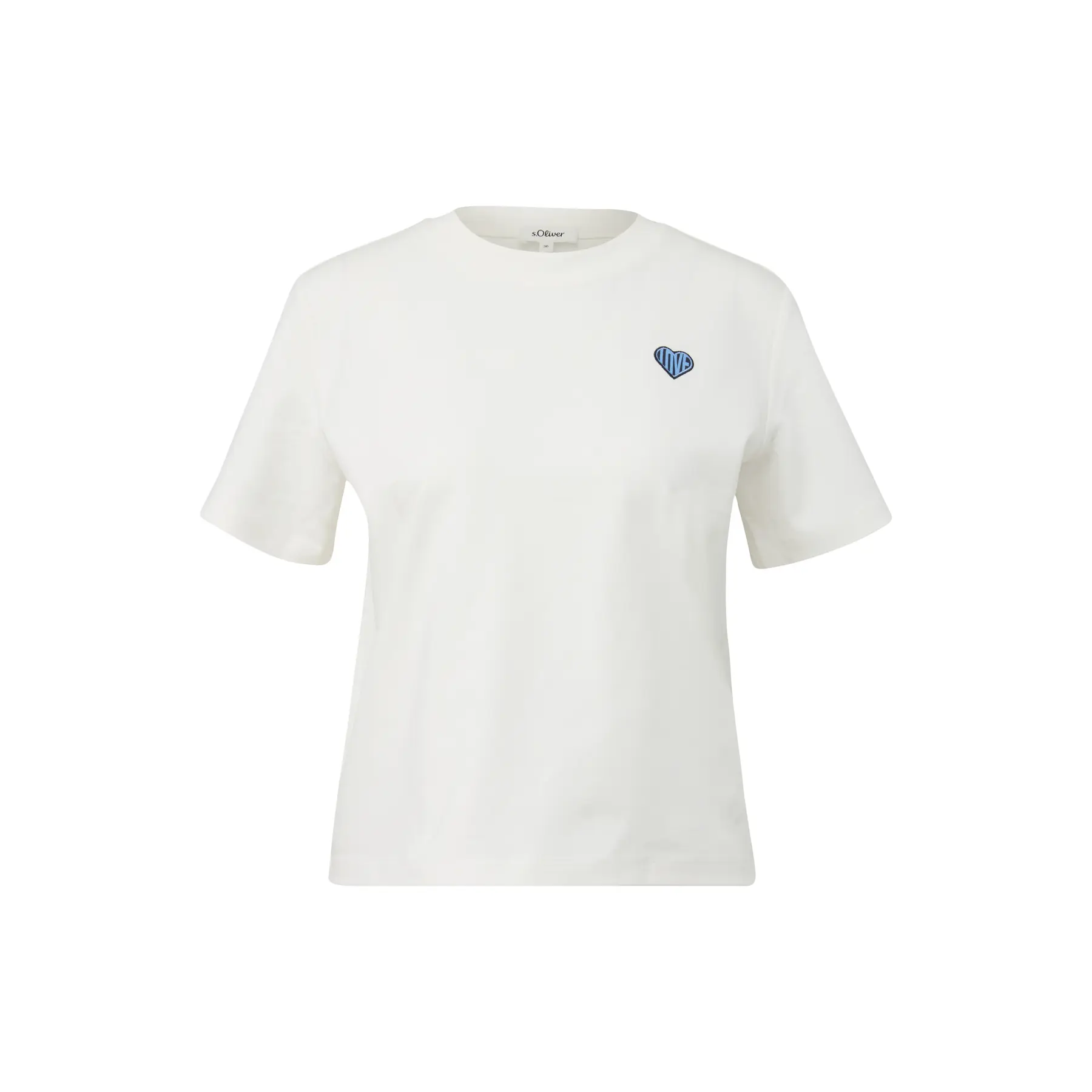 T-Shirt aus Interlock-Jersey mit kleinem Patch für Damen s.Oliver
