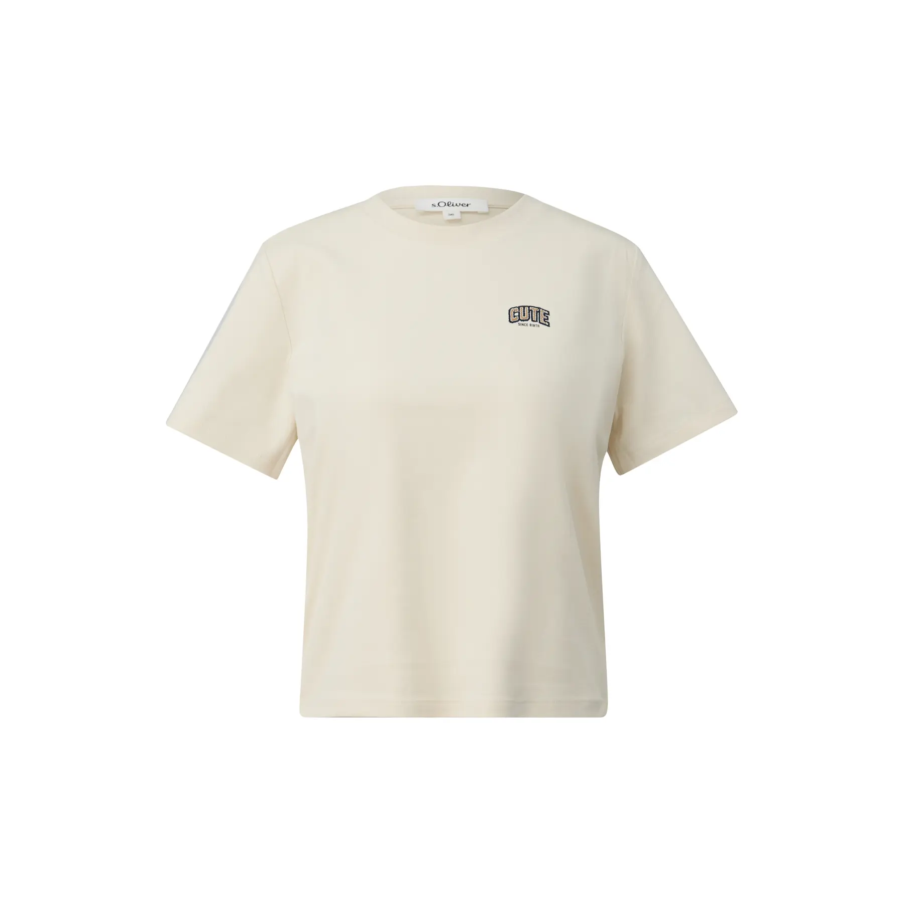T-Shirt aus Interlock-Jersey mit kleinem Patch für Damen s.Oliver