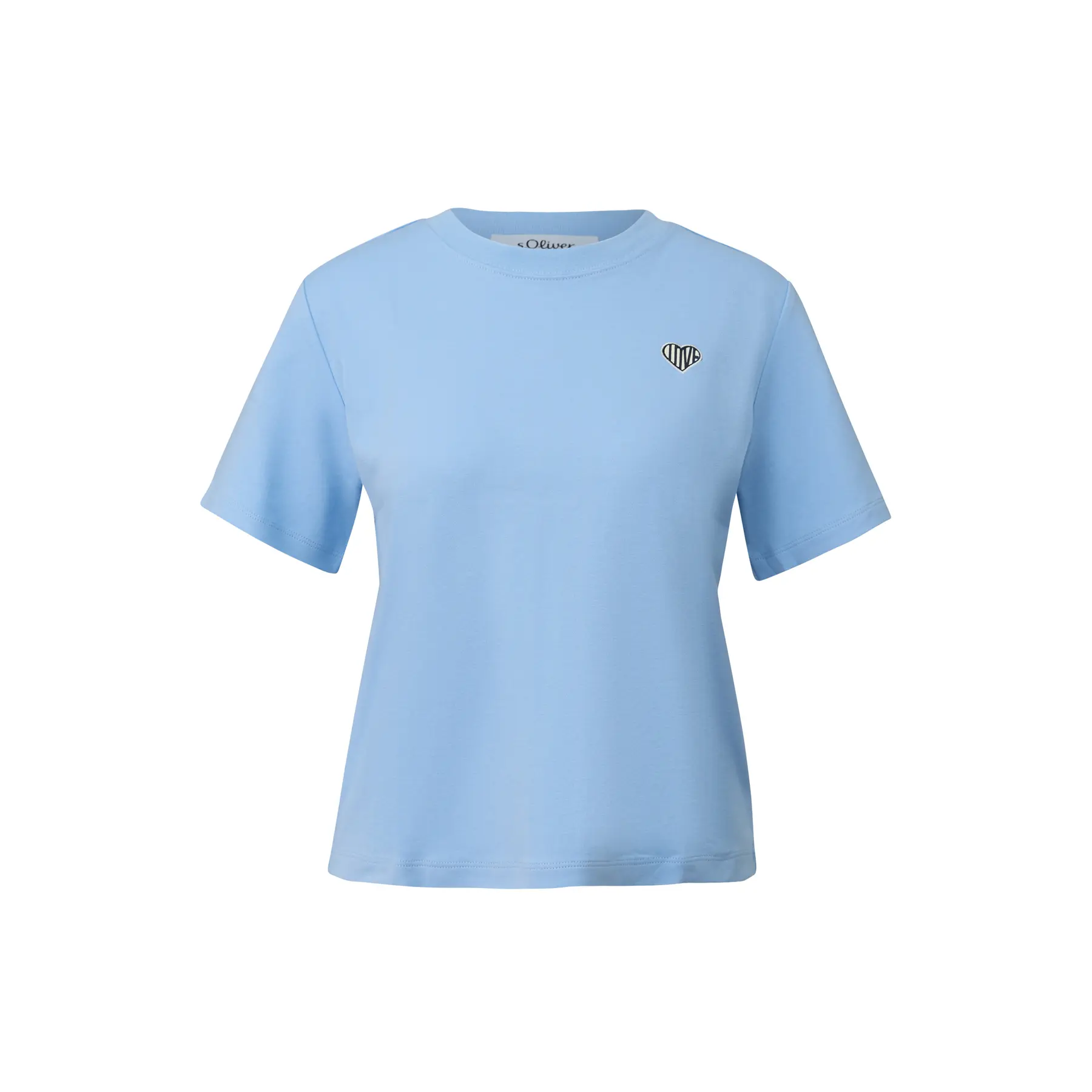 T-Shirt aus Interlock-Jersey mit kleinem Patch für Damen s.Oliver