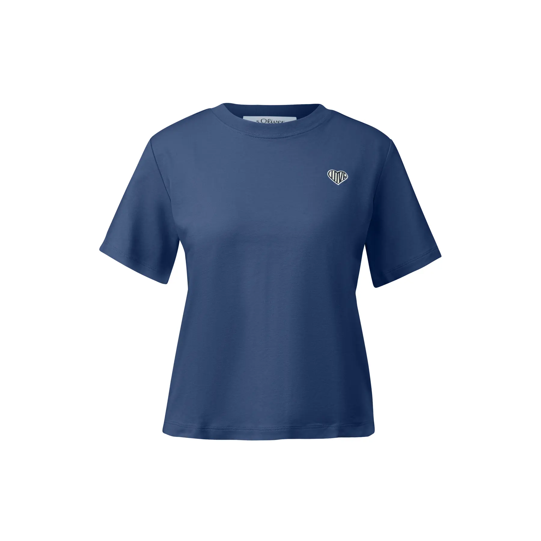 T-Shirt aus Interlock-Jersey mit kleinem Patch für Damen s.Oliver