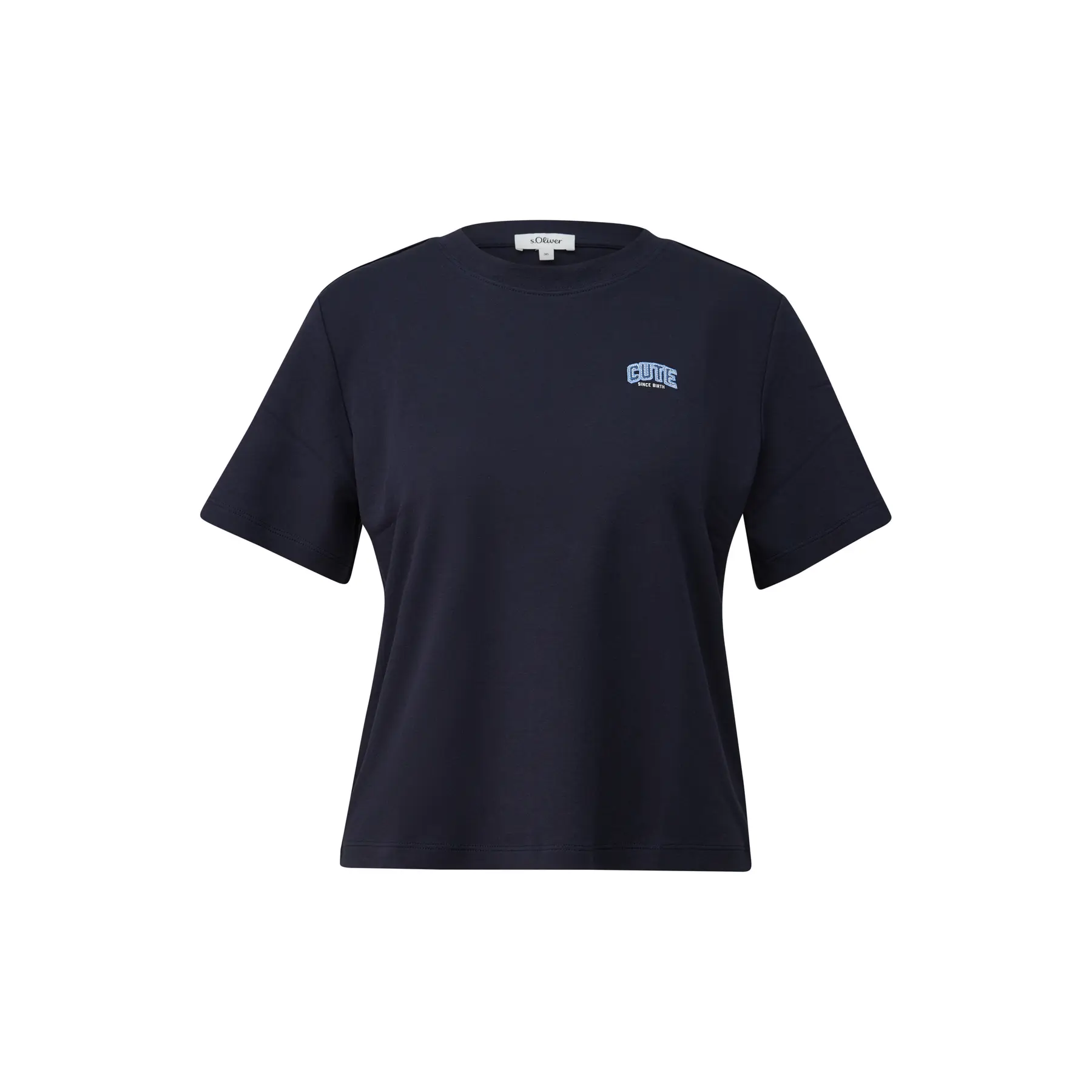 T-Shirt aus Interlock-Jersey mit kleinem Patch für Damen s.Oliver