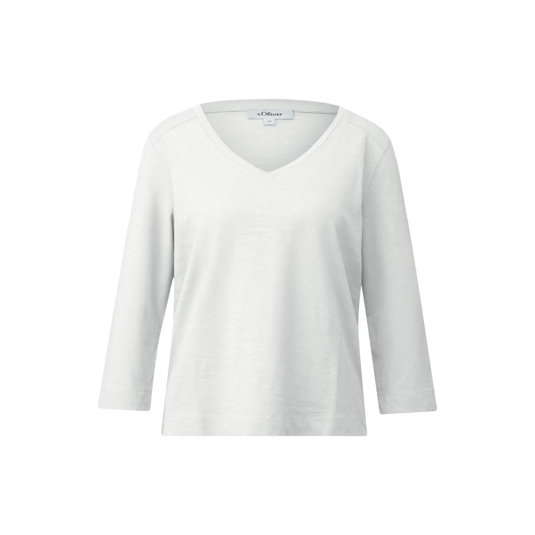 Legere Baumwoll-Jersey-Bluse mit Vorderpasse und 3/4-Ärmeln für Frauen s.Oliver